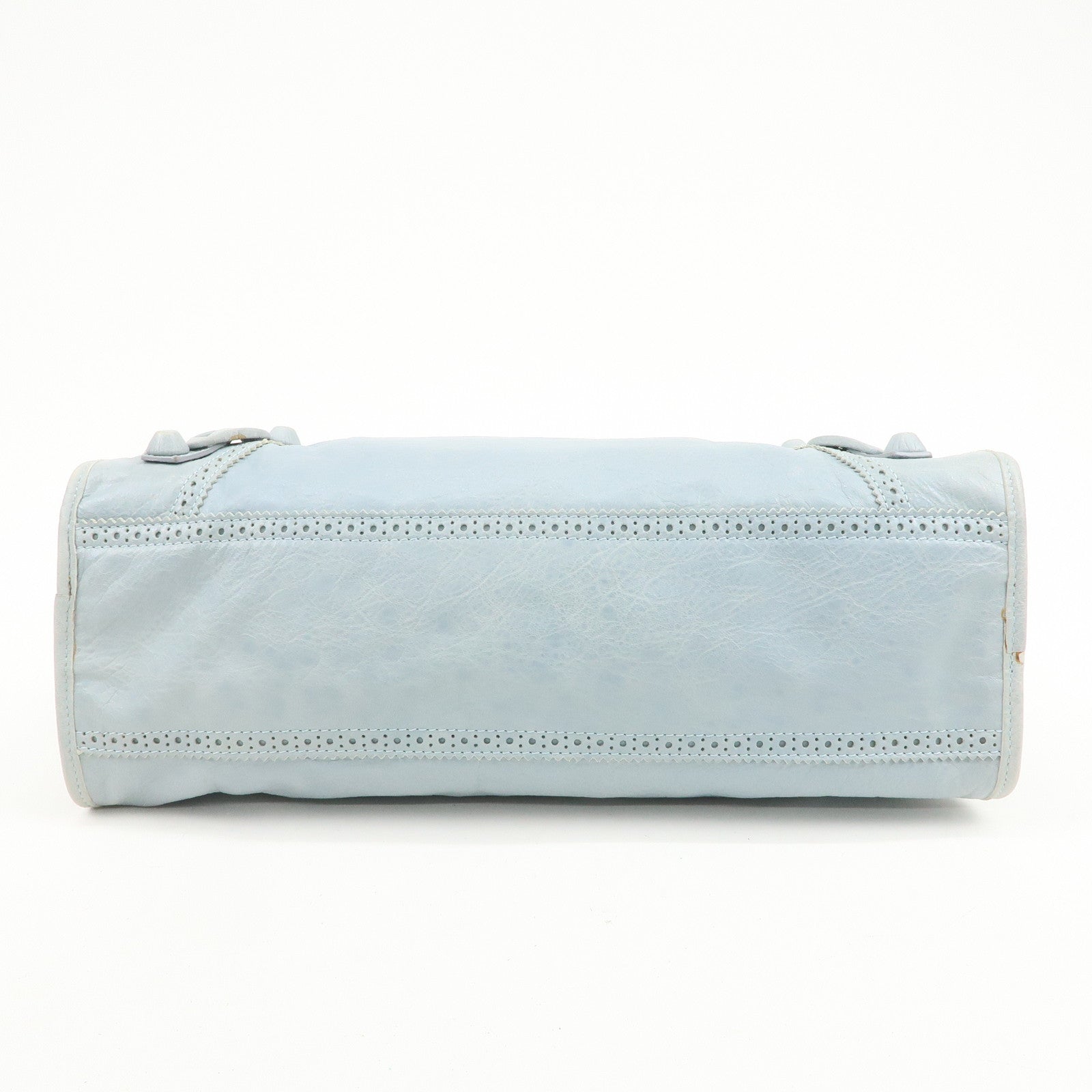 BALENCIAGA Giant City Leather 2Way Shoulder Bag Light Blue 258044