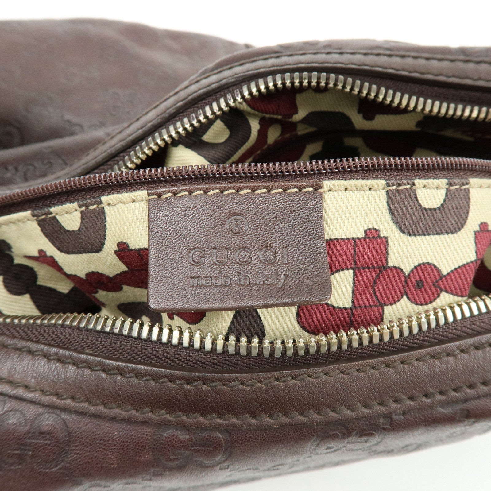 GUCCI Princy Guccissima Leather Shoulder Bag Dark Brown 162882