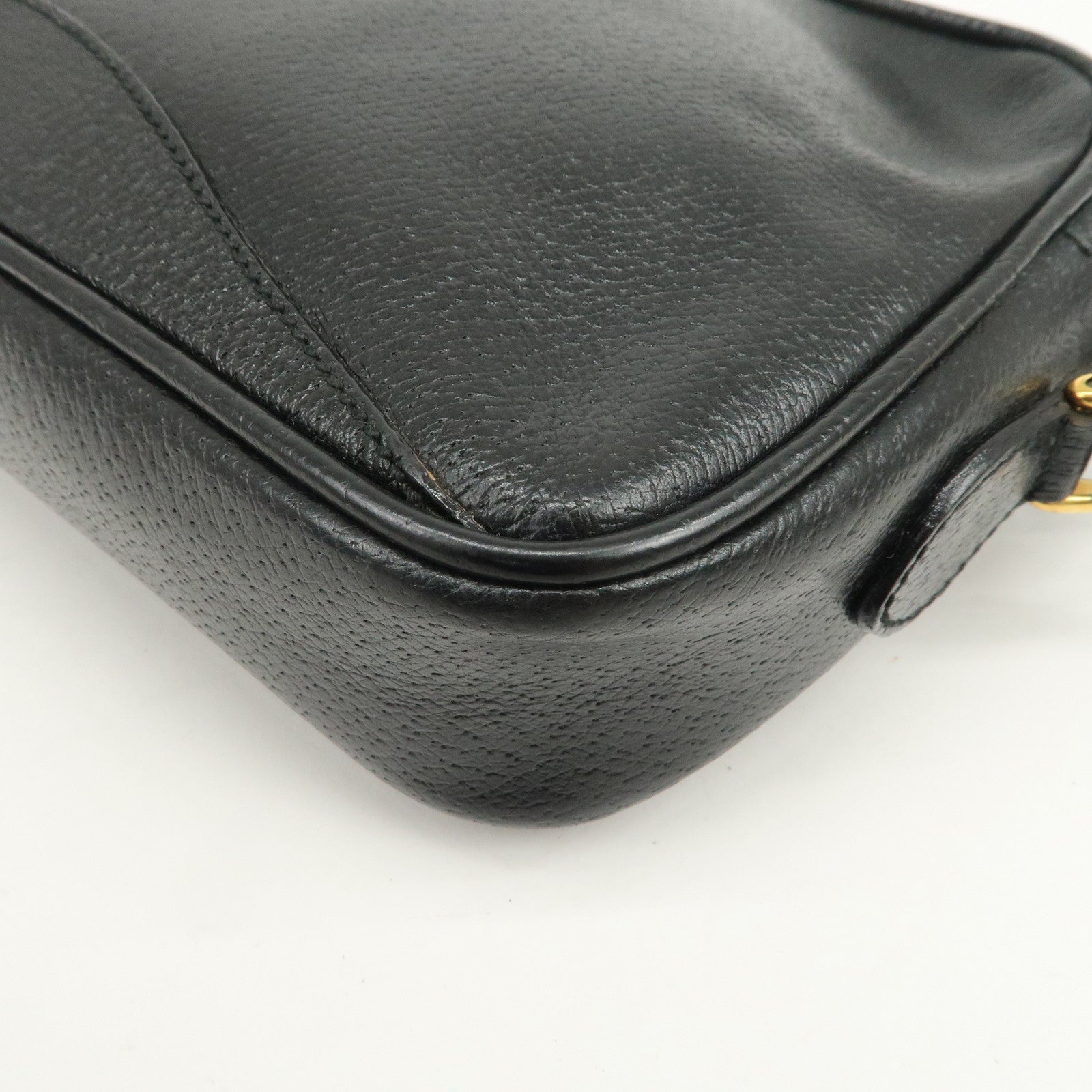 GUCCI Diamante Leather Clutch Bag Wristlet Bag Black 018・1095・3701