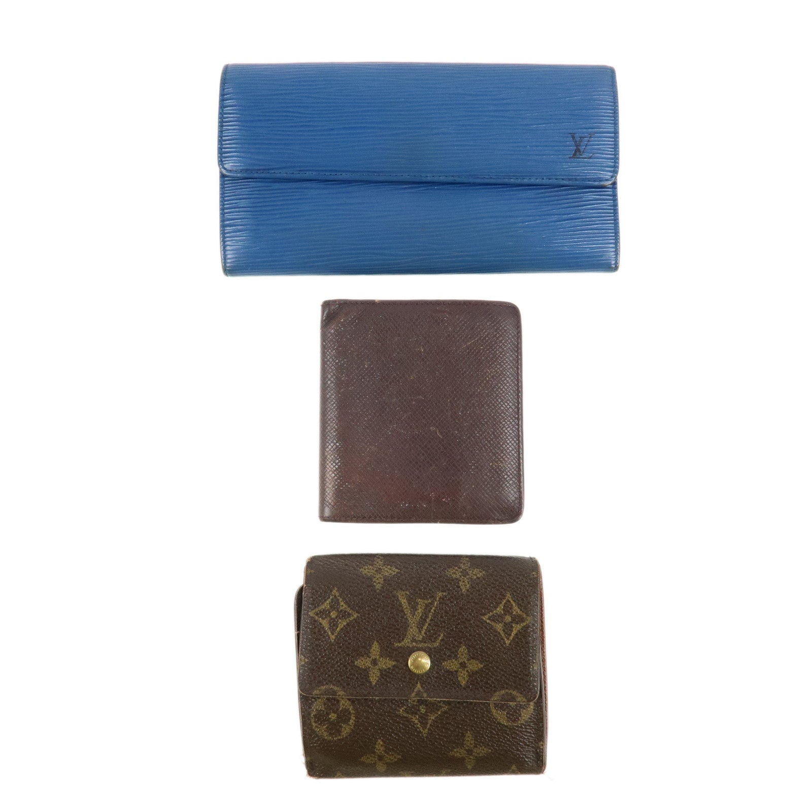 Louis Vuitton Set of 3 Monogram Epi Taiga Wallet M63575 M30456 M61652 Used