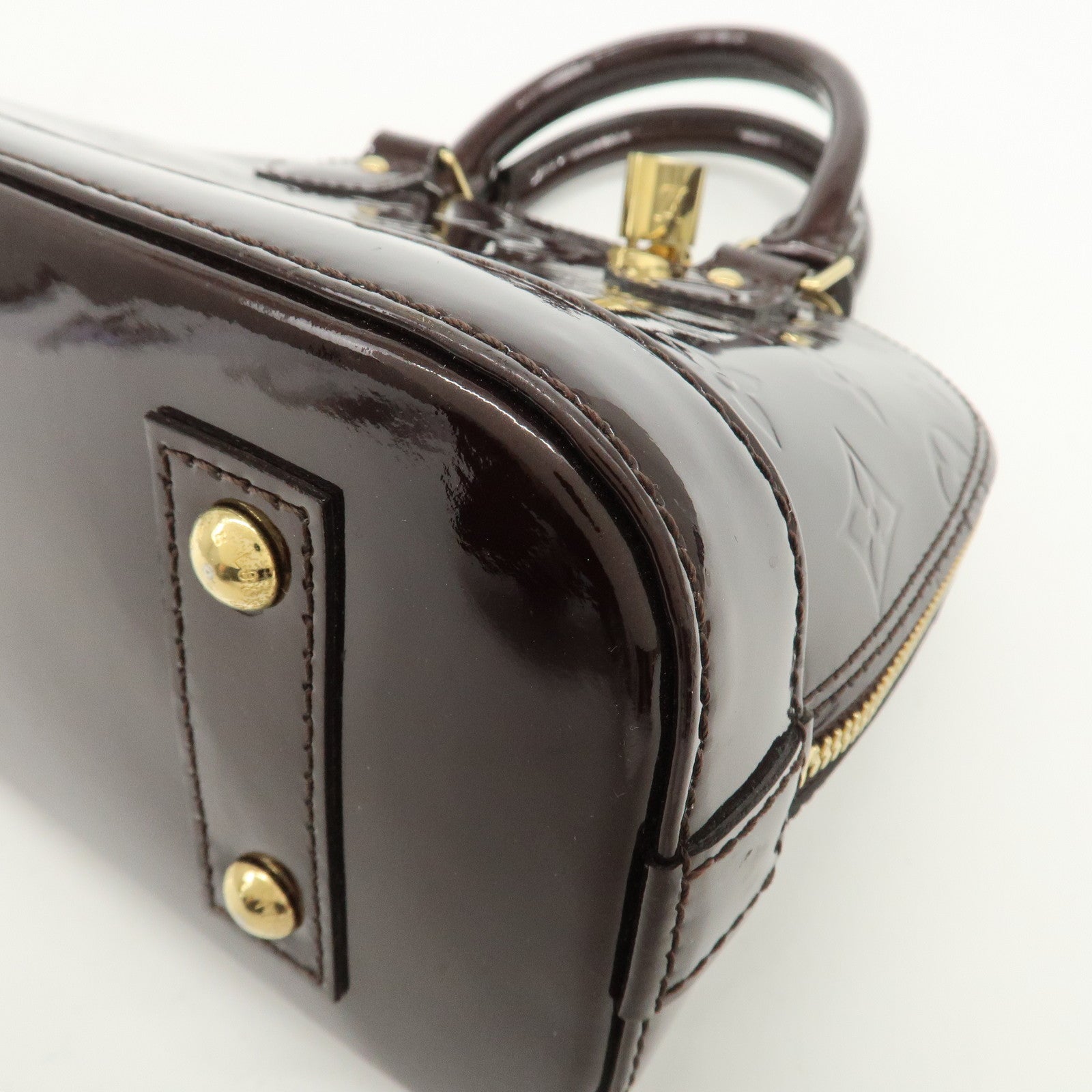 Louis Vuitton Monogram Vernis Alma BB 2Way Hand Bag Amarante M91678