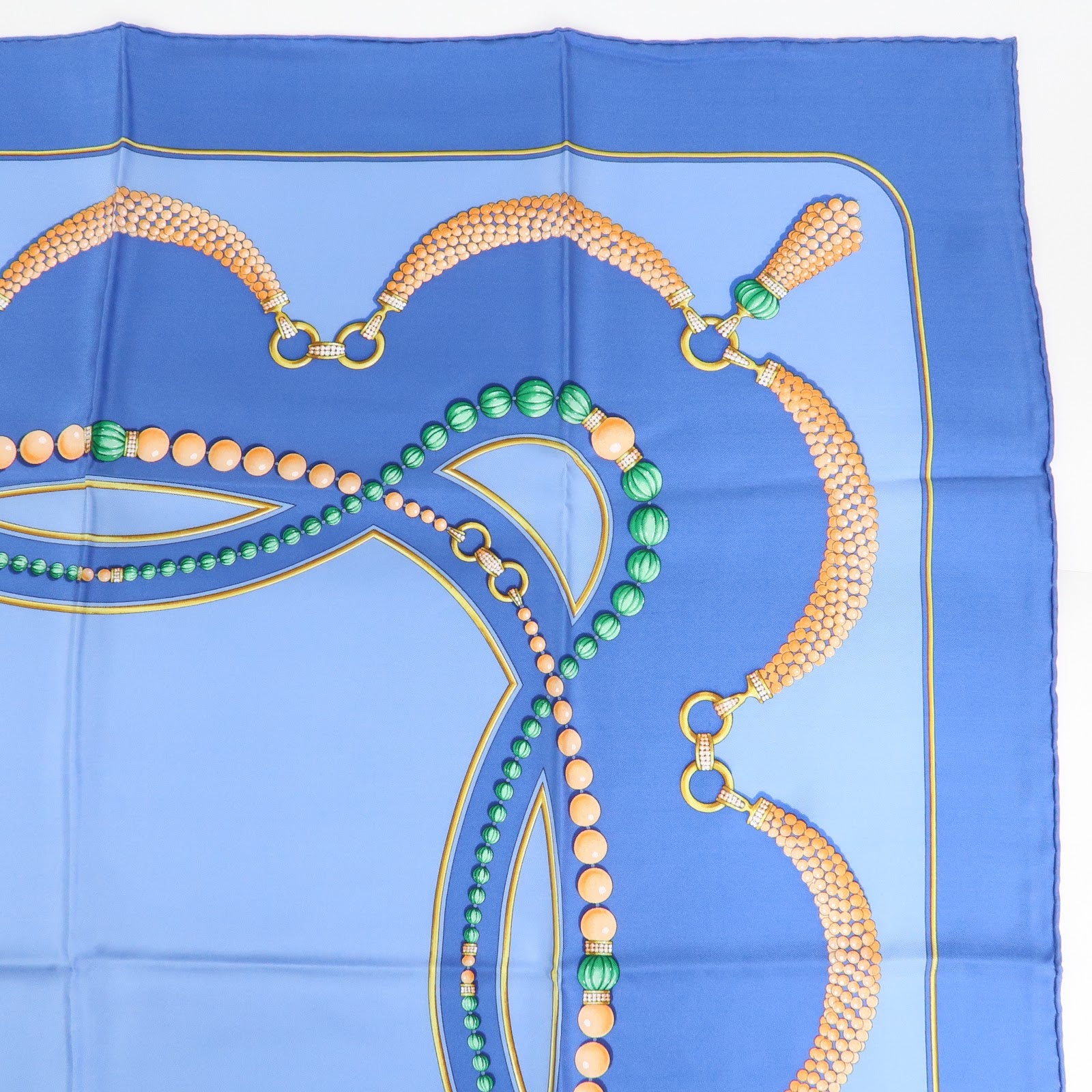Cartier Must de Cartier Must Line Silk100% Scarf Multicolor Blue Used