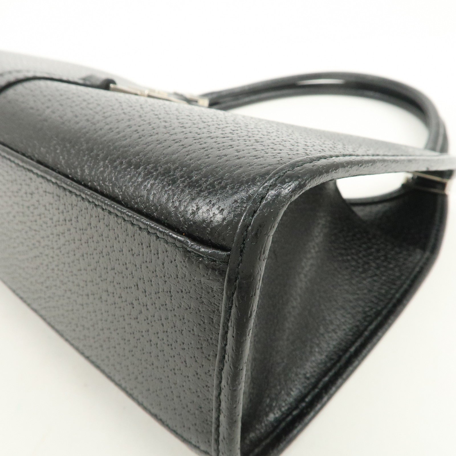 GUCCI Jackie Leather Hand Bag Black 002.1068