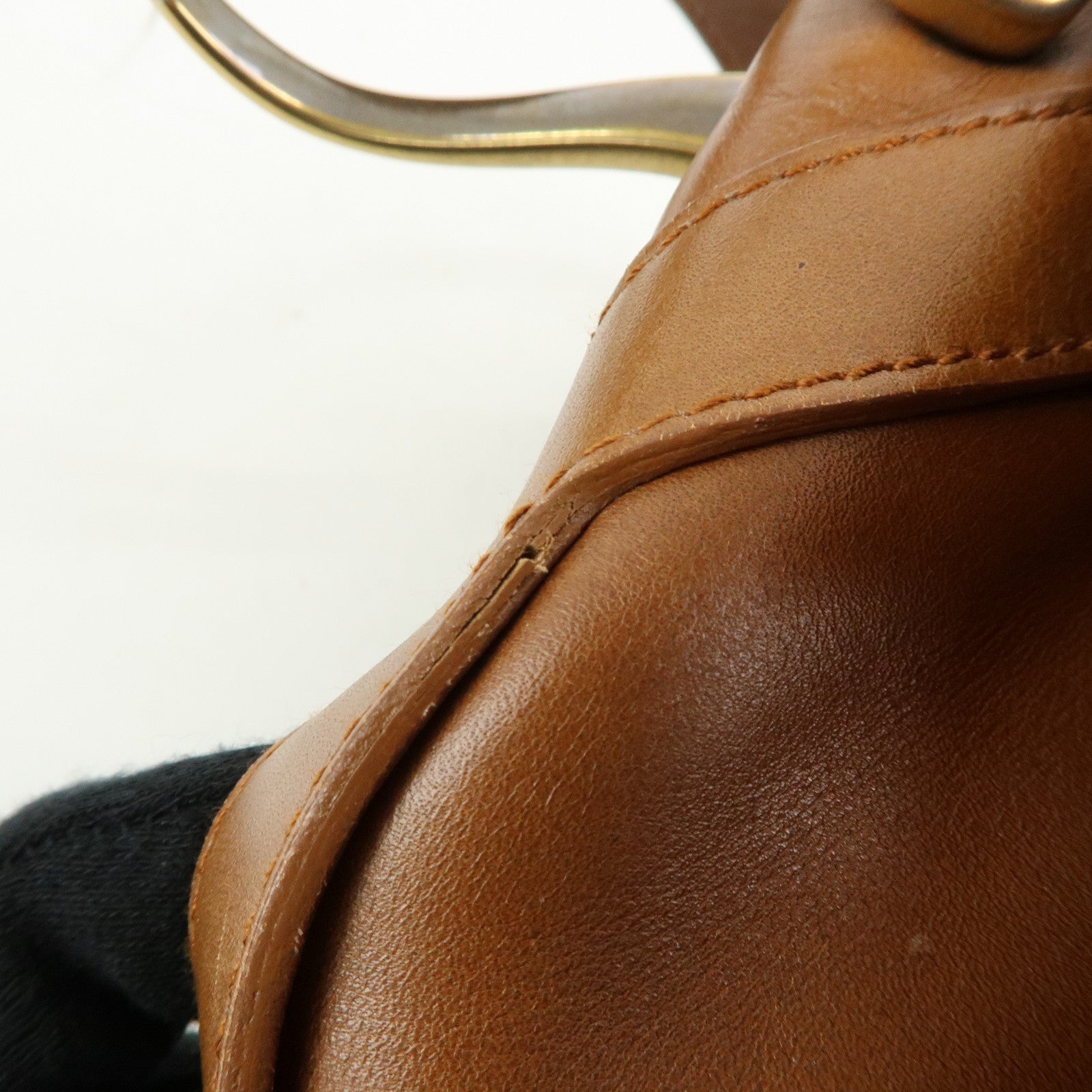 SAINT LAURENT PARIS Leather Shoulder Bag Hand Bag Brown