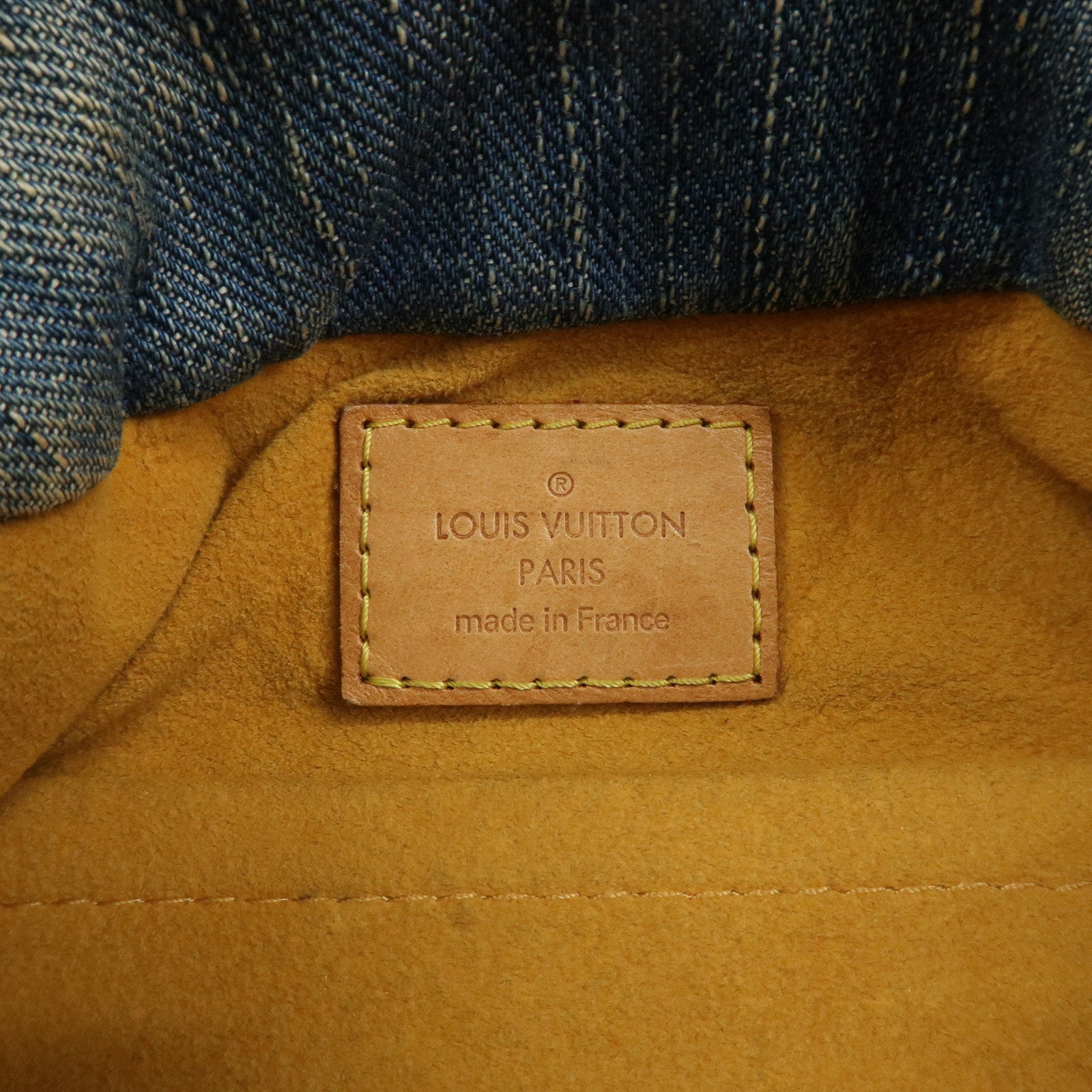 Louis Vuitton Monogram Denim Pleaty Hand Bag Blue M95020
