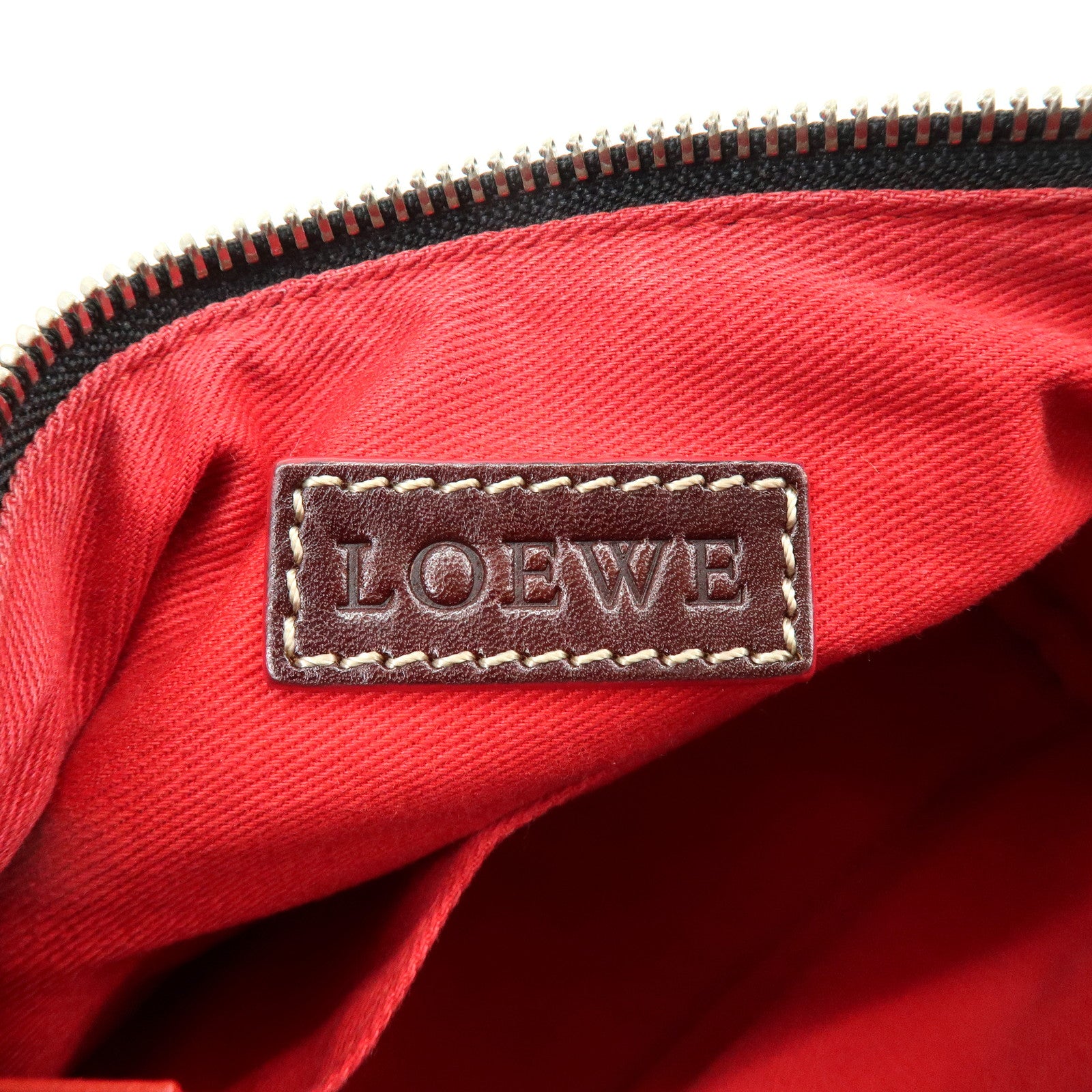 LOEWE Anagram Leather Mini Hand Bag Black Dark Brown