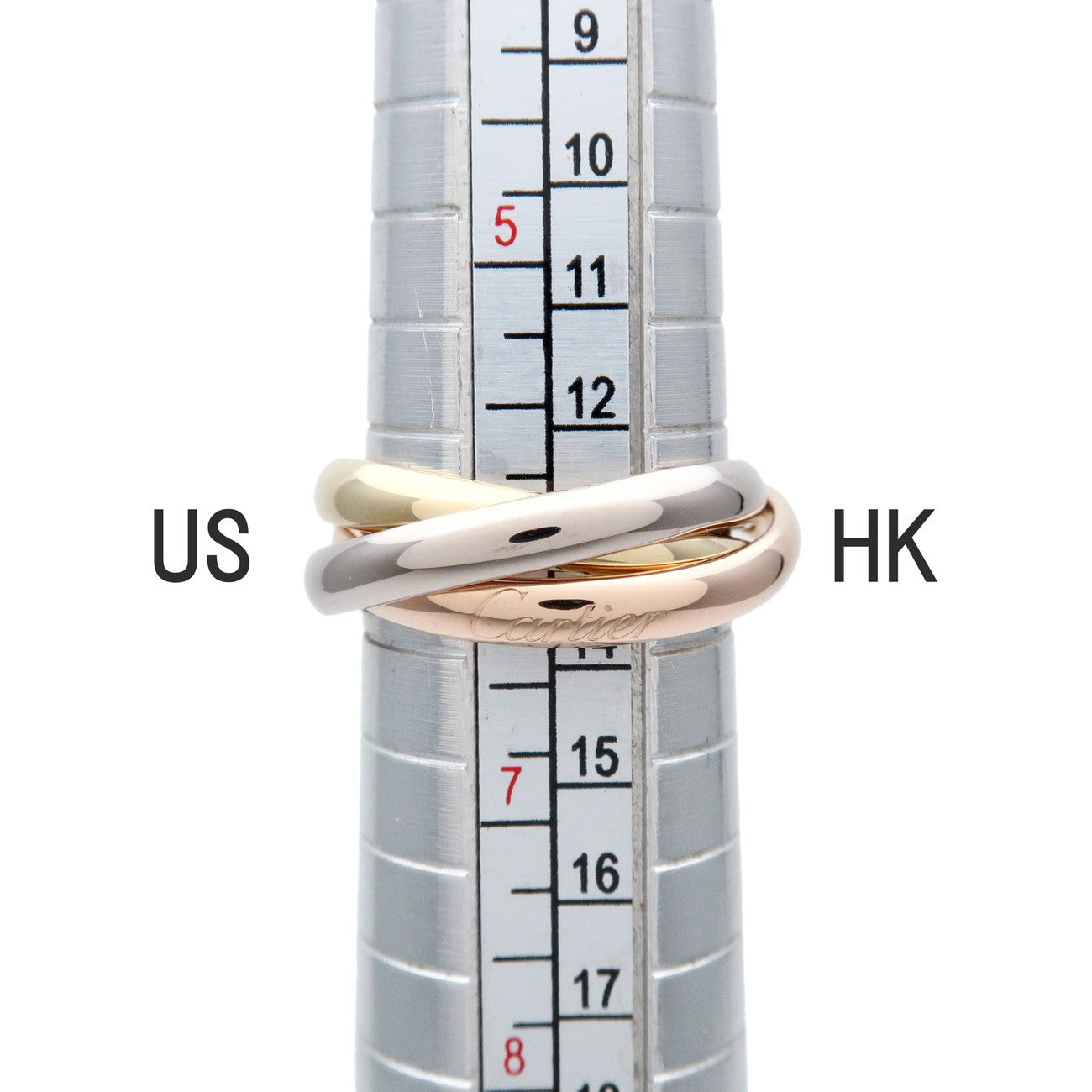 Cartier Trinity Ring K18 750YG/WG/PG Gold #52 US6 EU52 HK13