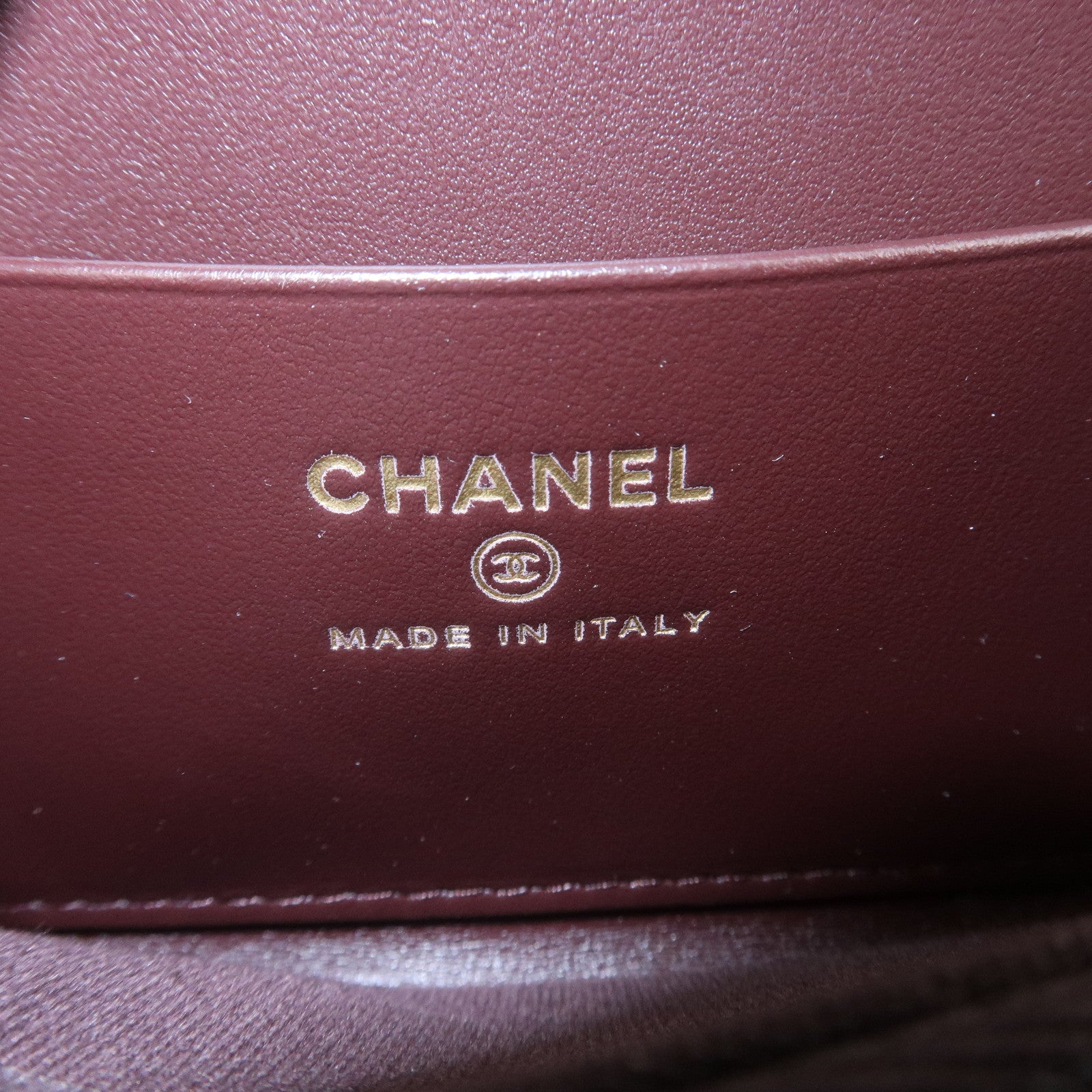 CHANEL COCO Mark Caviarskin Compact Zippy Wallet Brown