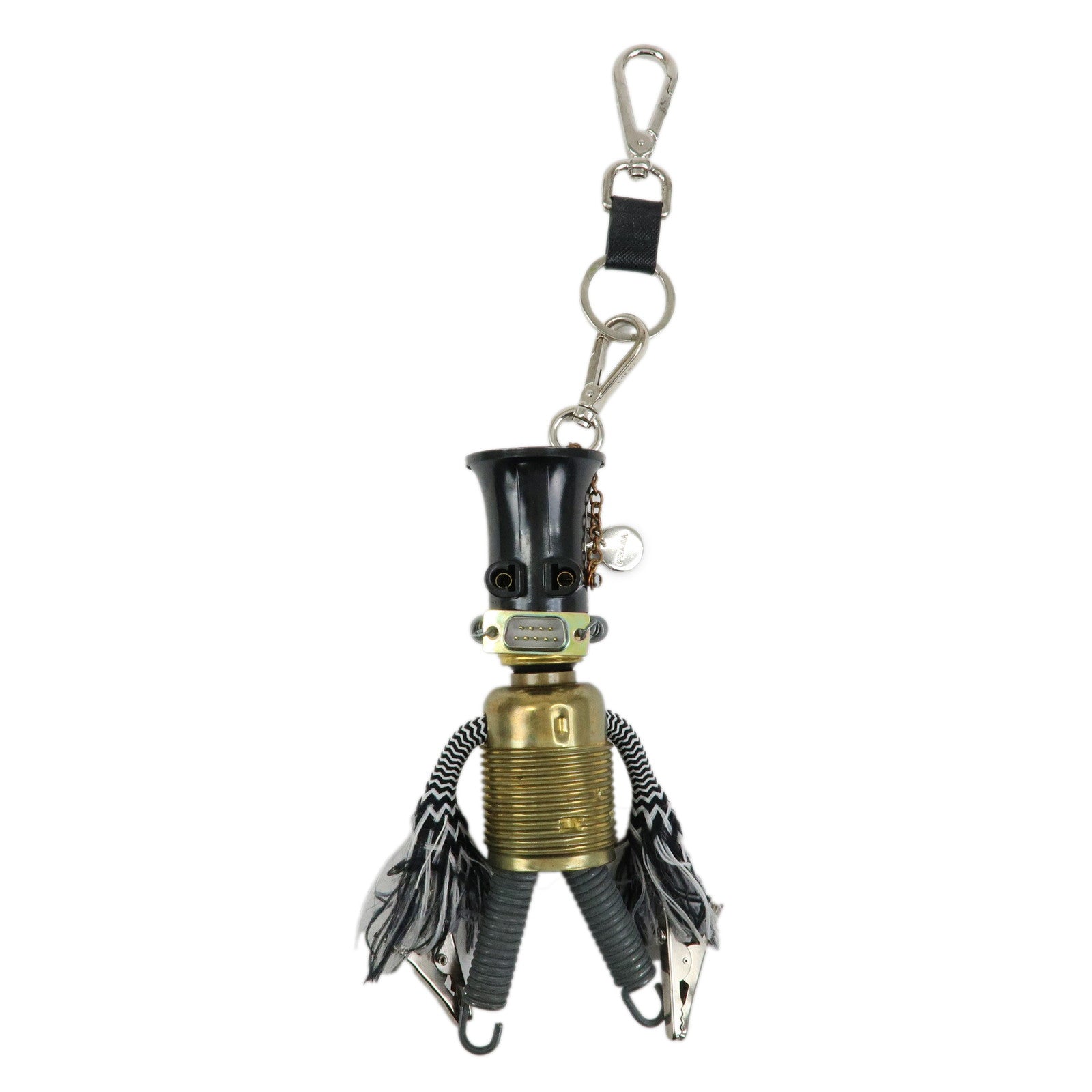 PRADA Robot Metal Plastic Bag Charm Key Charm Silver Gold