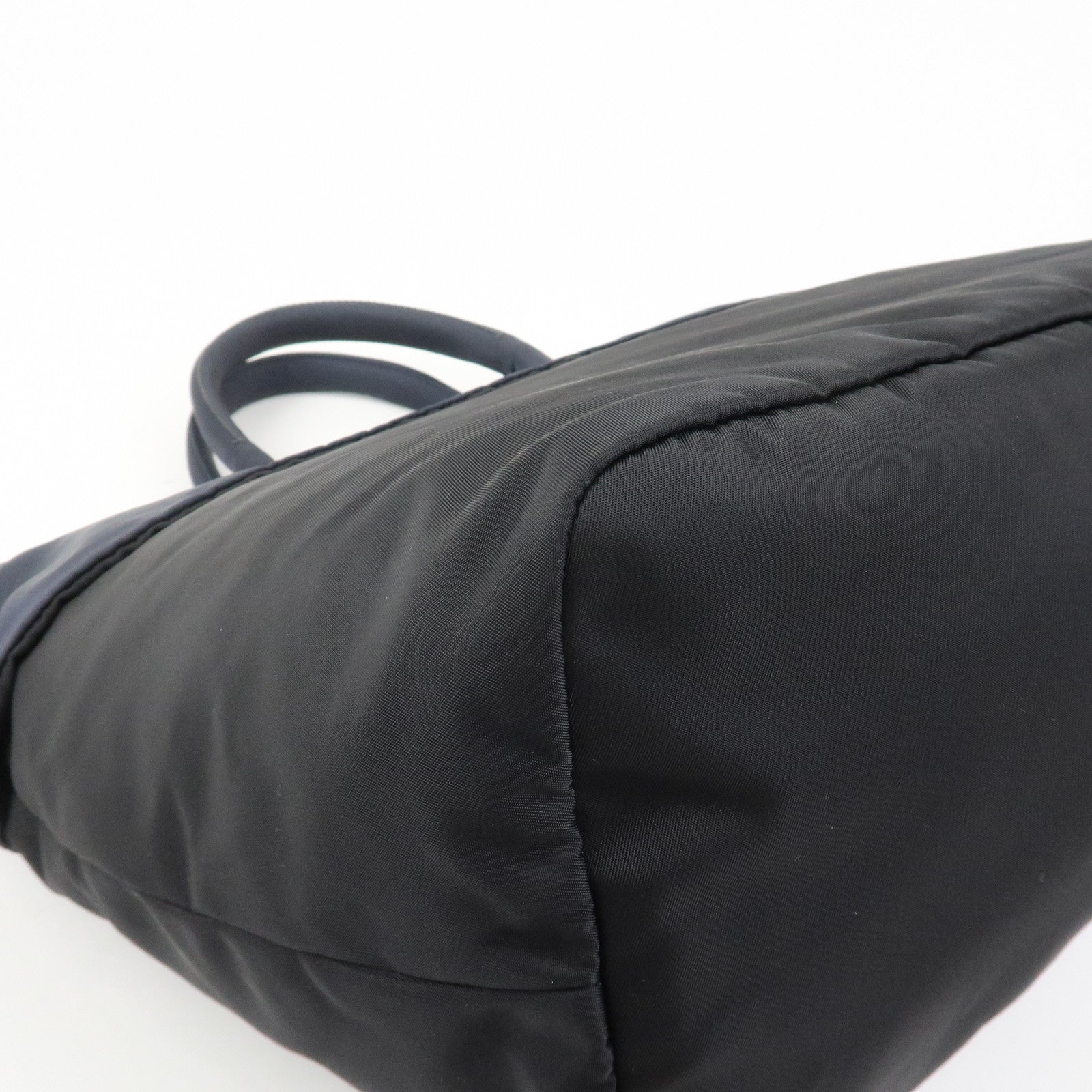 PRADA Nylon 2 Way Bag Hand Bag Shoulder Bag Black Navy BR4521