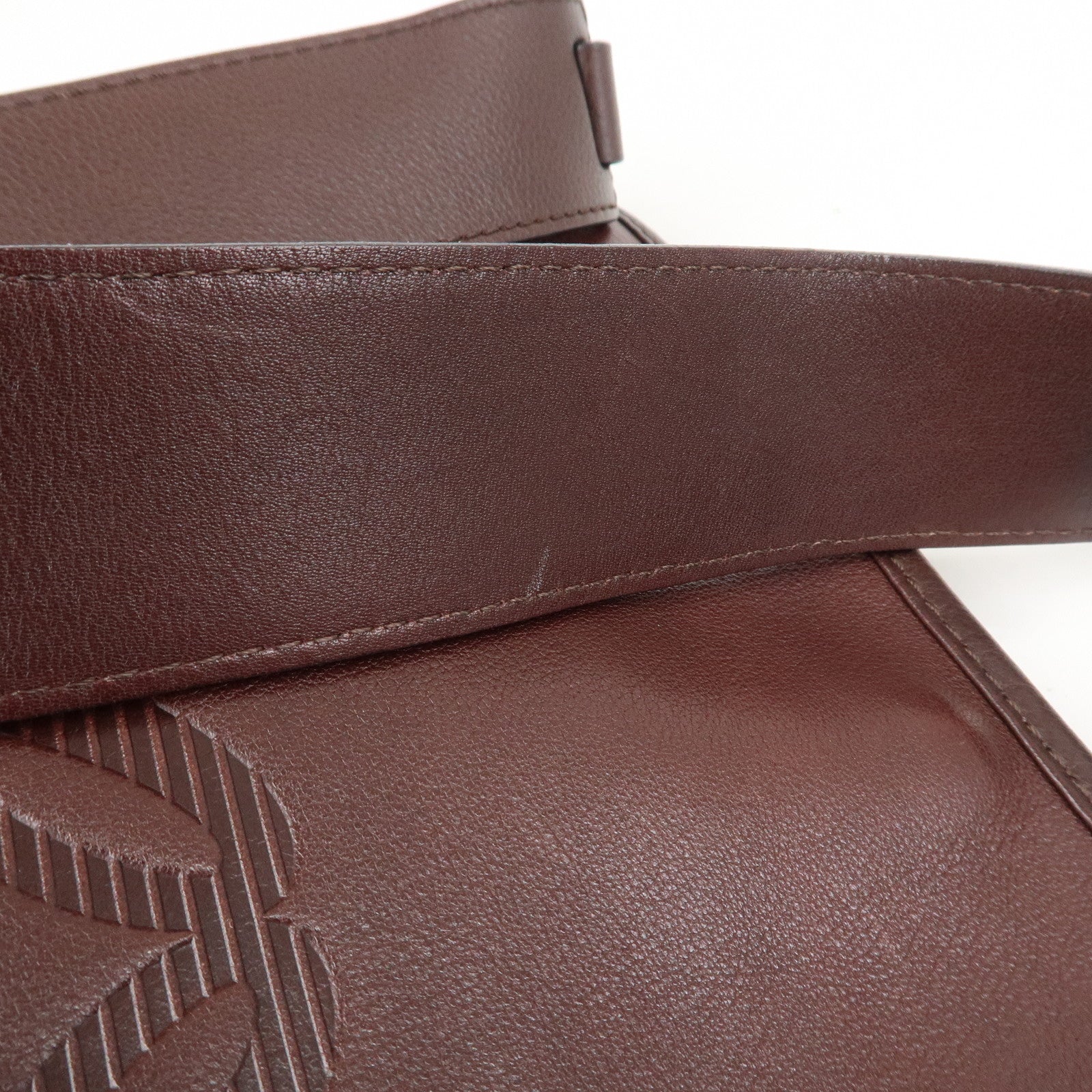 LOEWE Anagram Logo Leather Shoulder Bag Crossbody Bag Brown