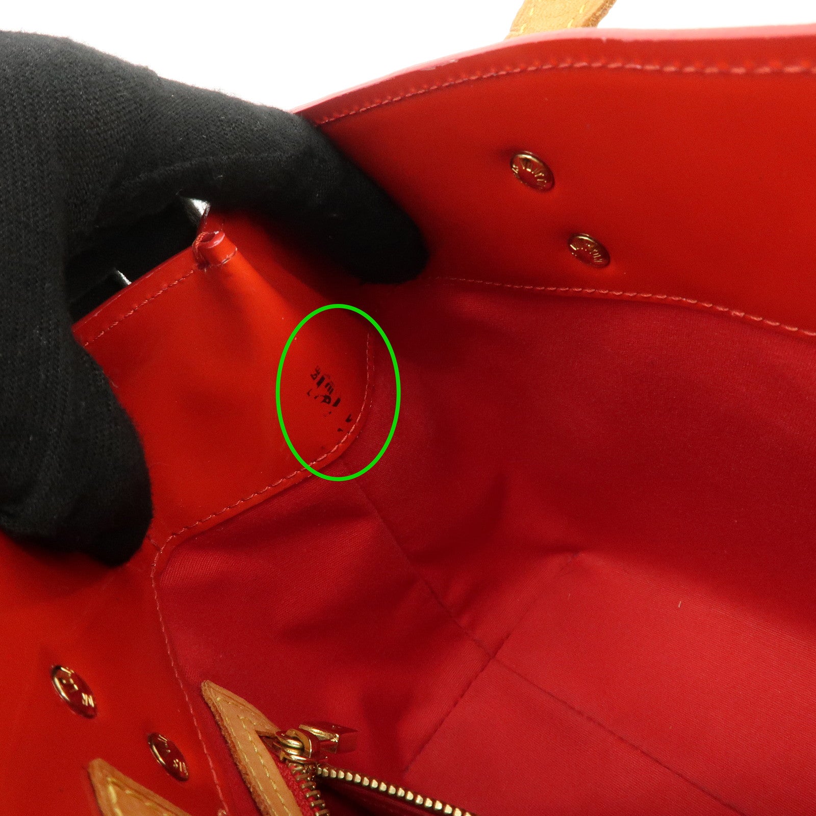 Louis Vuitton Monogram Vernis Lead PM Hand Bag Rouge M91088 Used