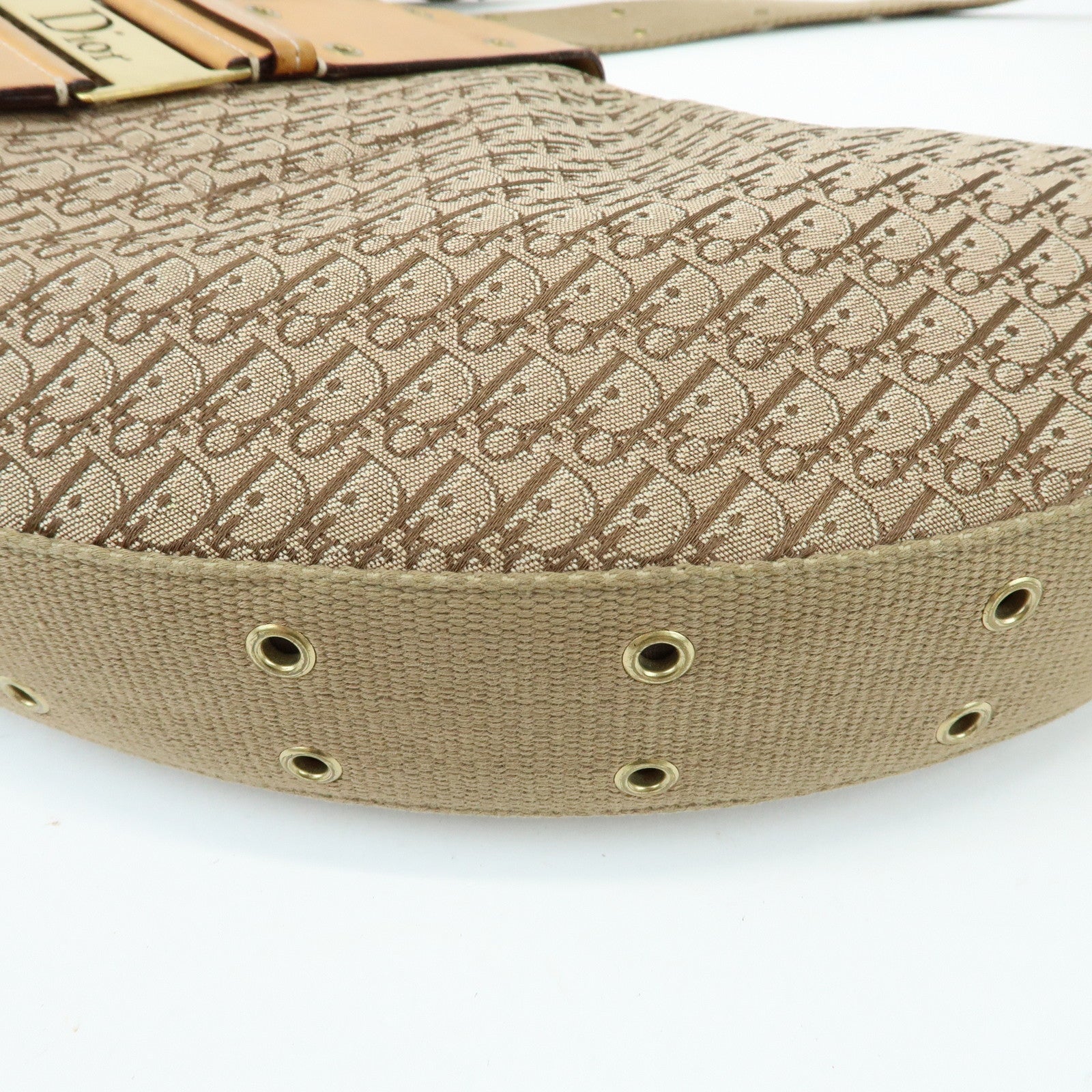 Christian Dior Street Chic Trotter Canvas Leather Shoulder Bag
