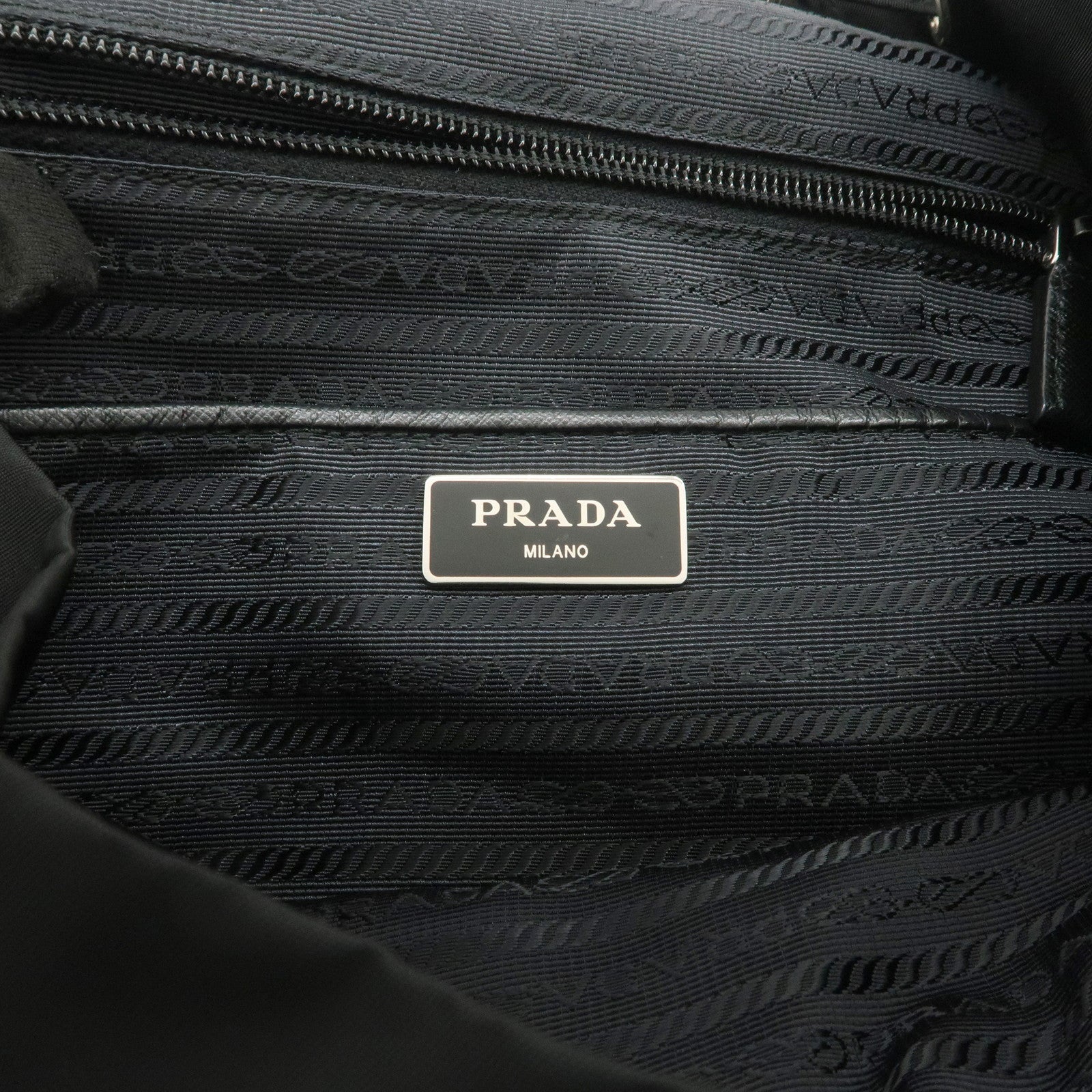 PRADA Triangle Logo Nylon Leather Backpack Rucksack Black 1BZ032
