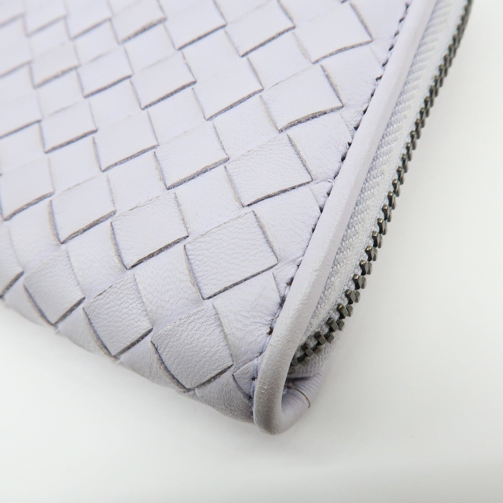 BOTTEGA VENETA Intrecciato Round Zippy Long Wallet Purple 114076