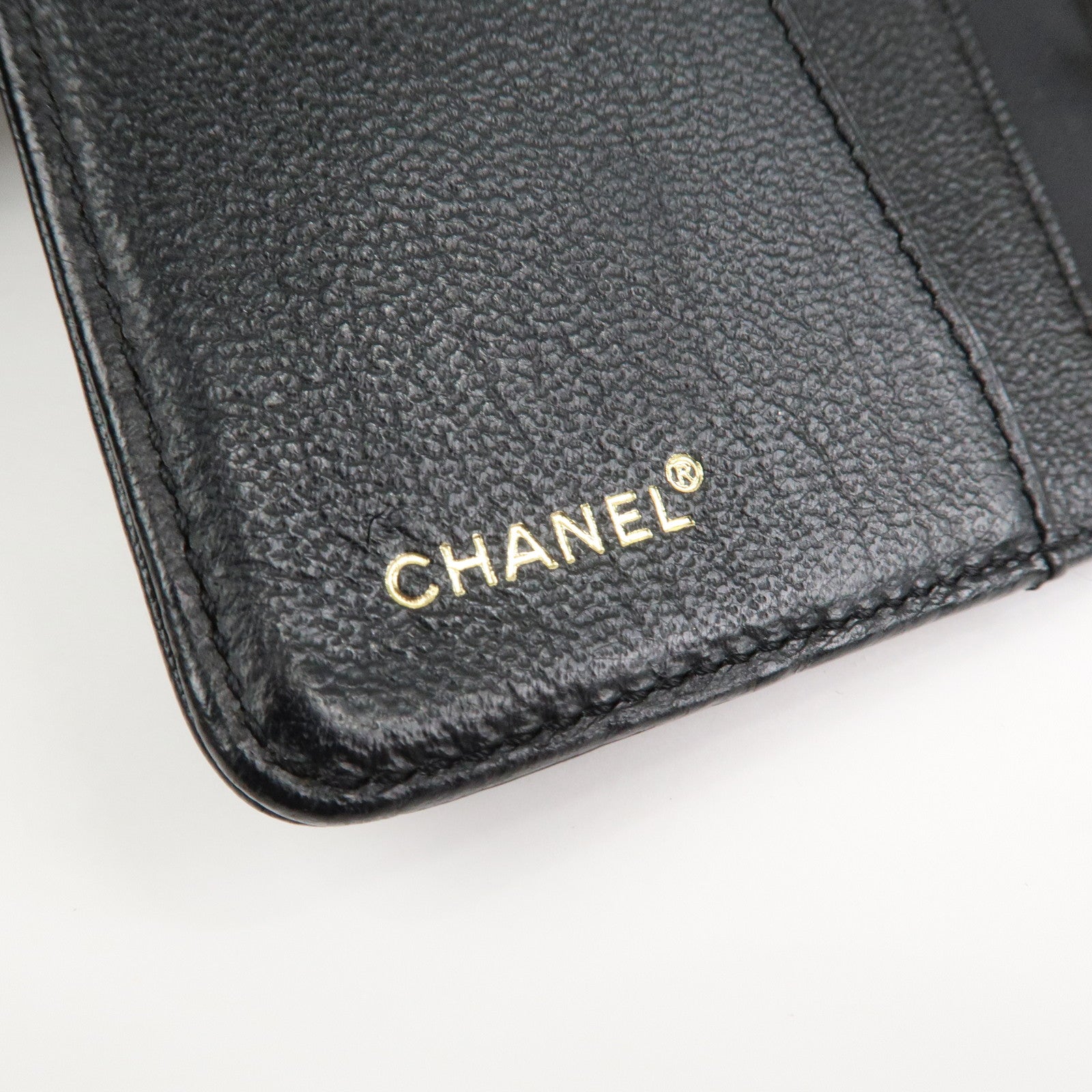 CHANEL COCO Mark Leather Planner Cover Agenda Black