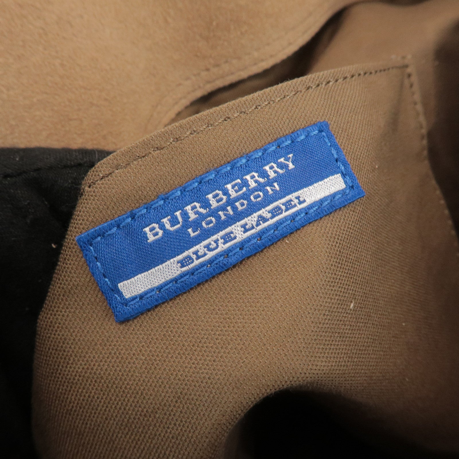 BURBERRY Blue Label Canvas Suede Leather Tote Bag Natural Brown