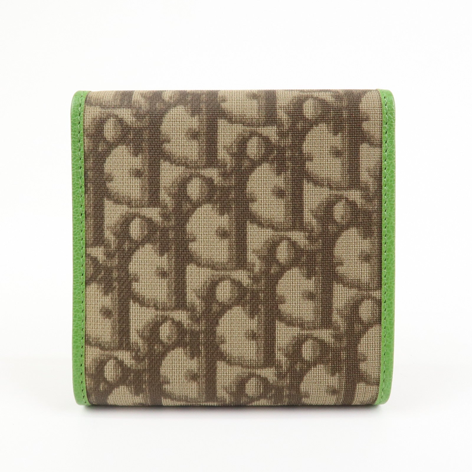 Christian Dior Rasta Trotter PVC Leather Compact Wallet Brown Green