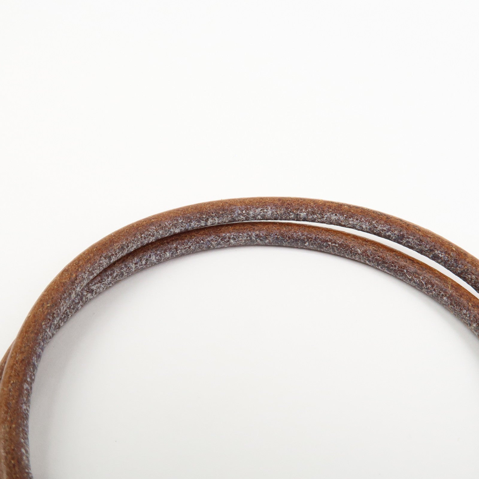 HERMES Jumbo Choker Leather Metal Bracelet Brown