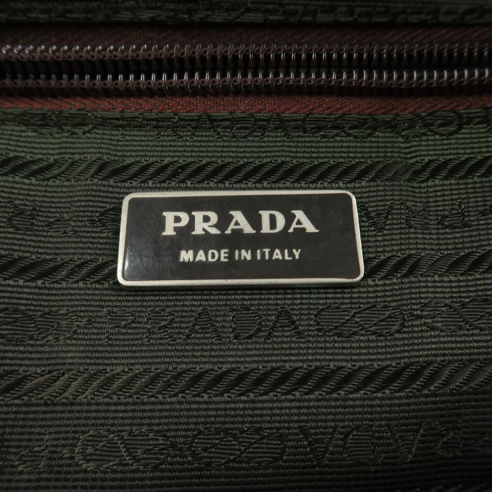 PRADA Triangle Logo Nylon Leather Shoulder Bag Crossbody Bag Beige