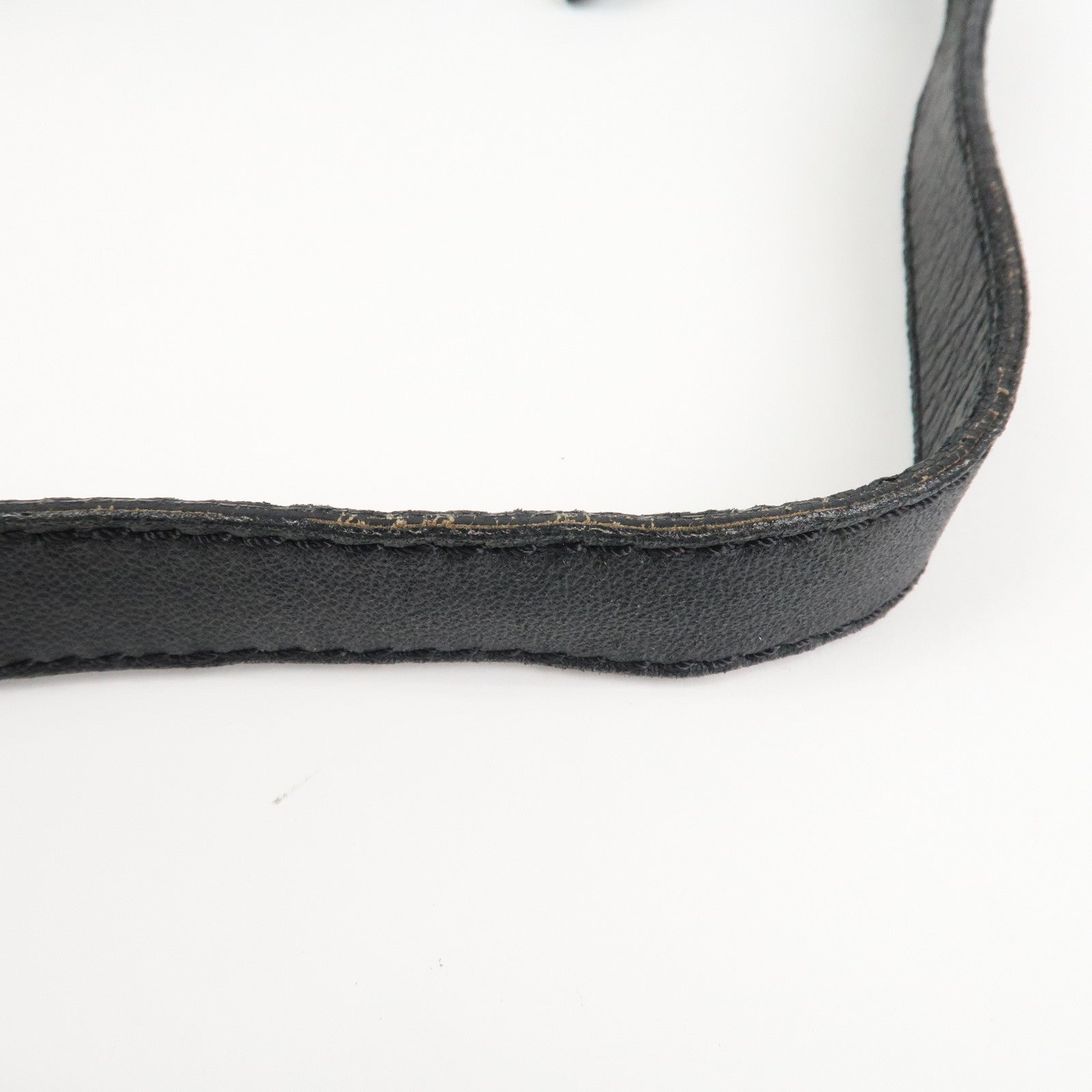 FENDI Leather Shoulder Bag Hand Bag Black 8BR522 Used