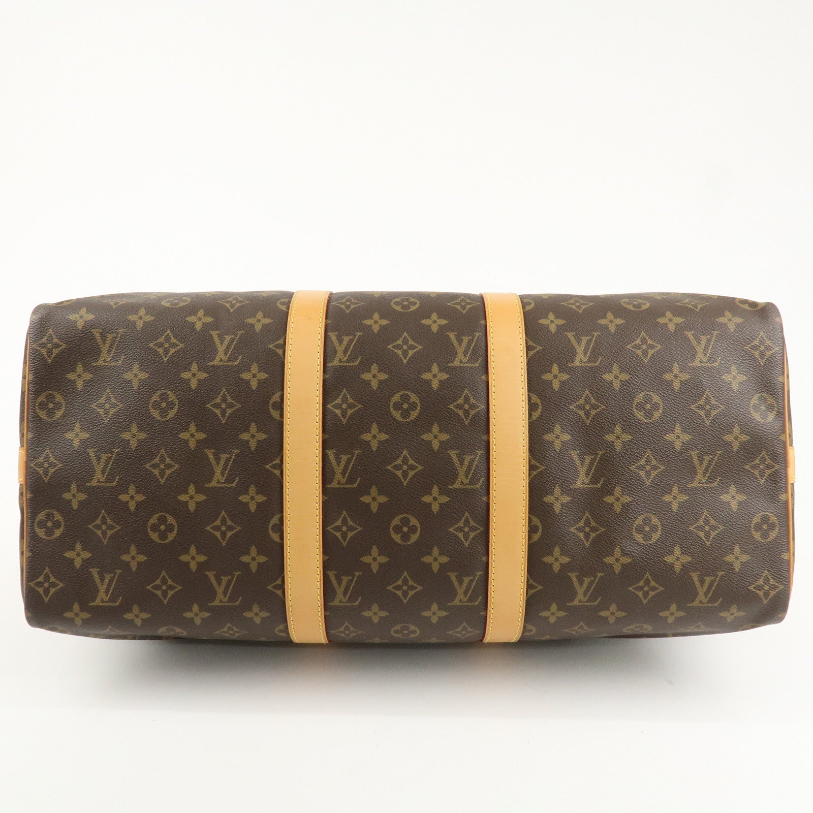 Louis Vuitton Monogram Keep All 50 Boston Bag Brown M41416 Used