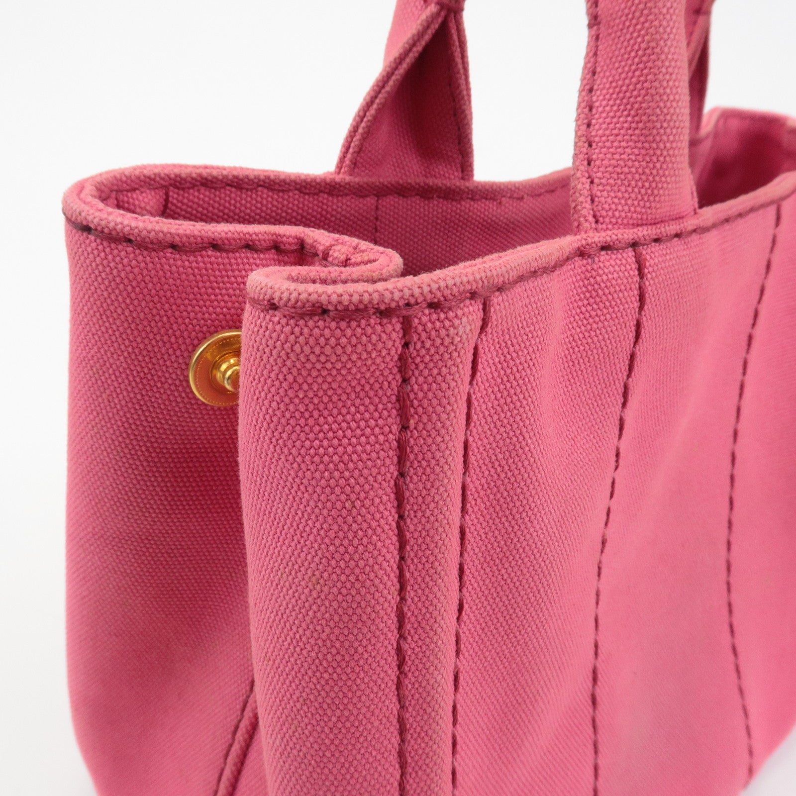 PRADA Canapa Mini Canvas 2Way Hand Bag Shoulder Bag Pink 1BG439 Used