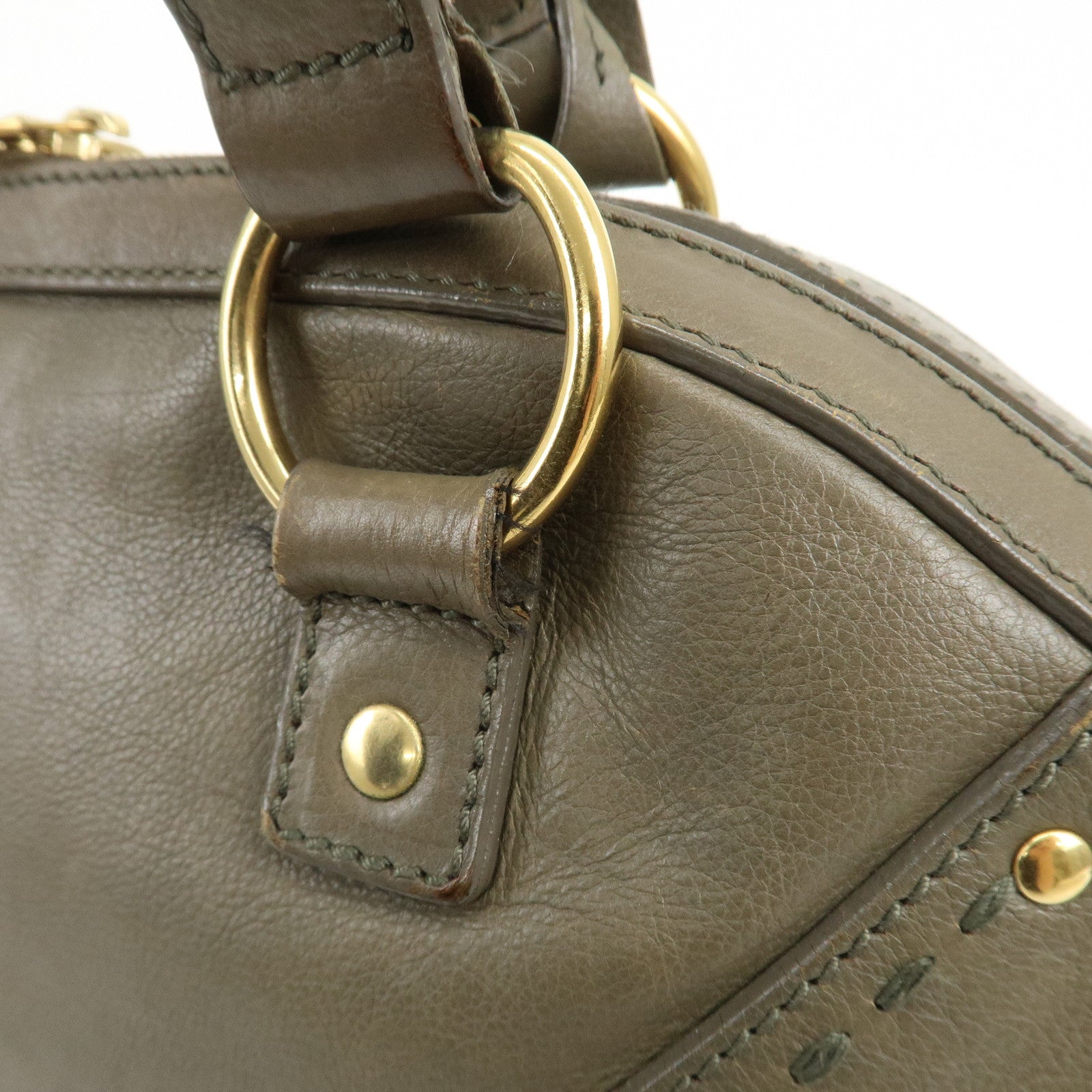 SAINT LAURENT PARIS Muse Leather Shoulder Bag Khaki 156464