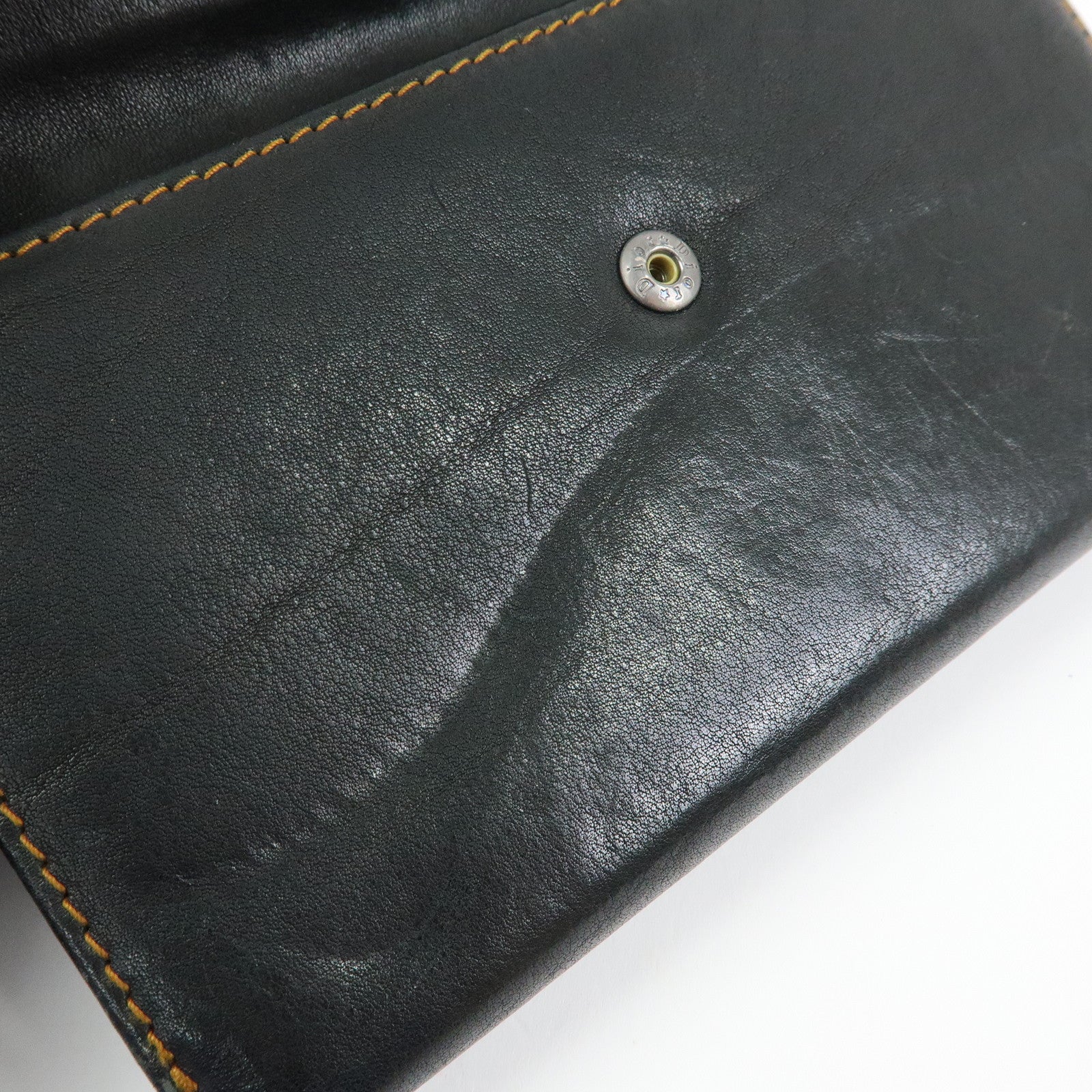 Christian Dior Gaucho Leather Long Wallet Belt Black