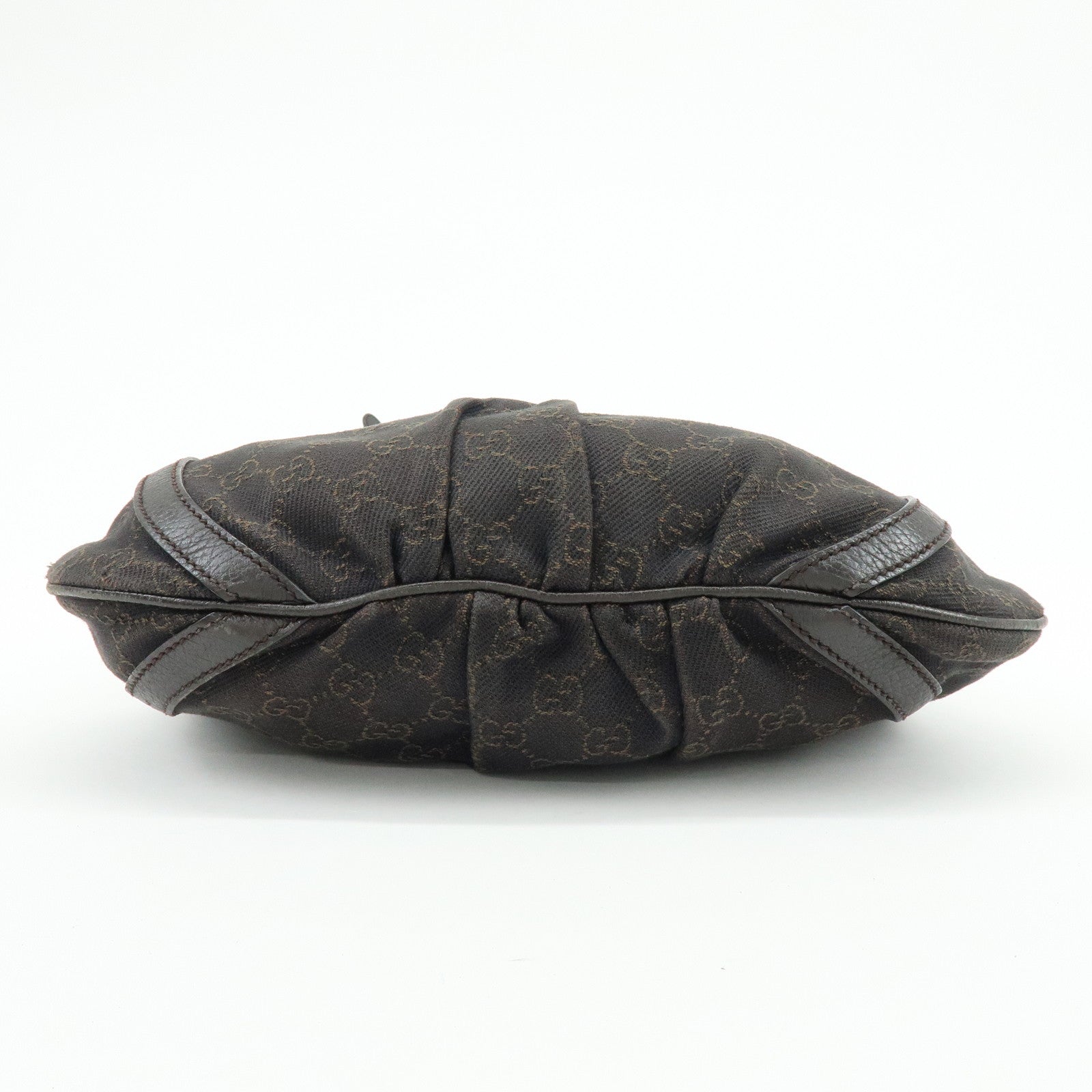 GUCCI Abbey GG Canvas Leather Shoulder Crossbody Bag Brown 265691