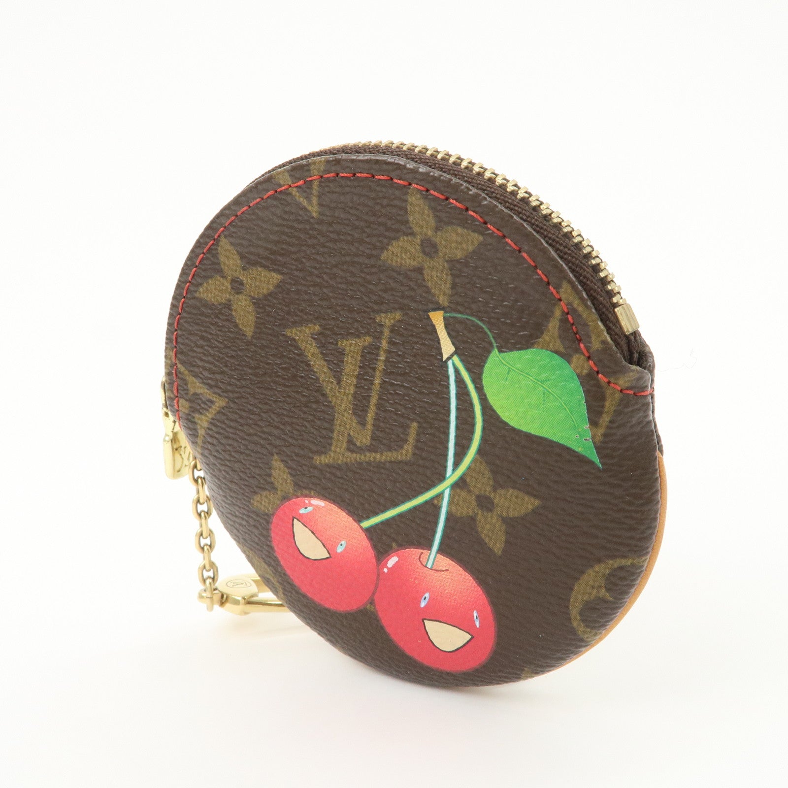 Louis Vuitton Monogram Cherry Porte Monnaie Rond Coin Case M95043