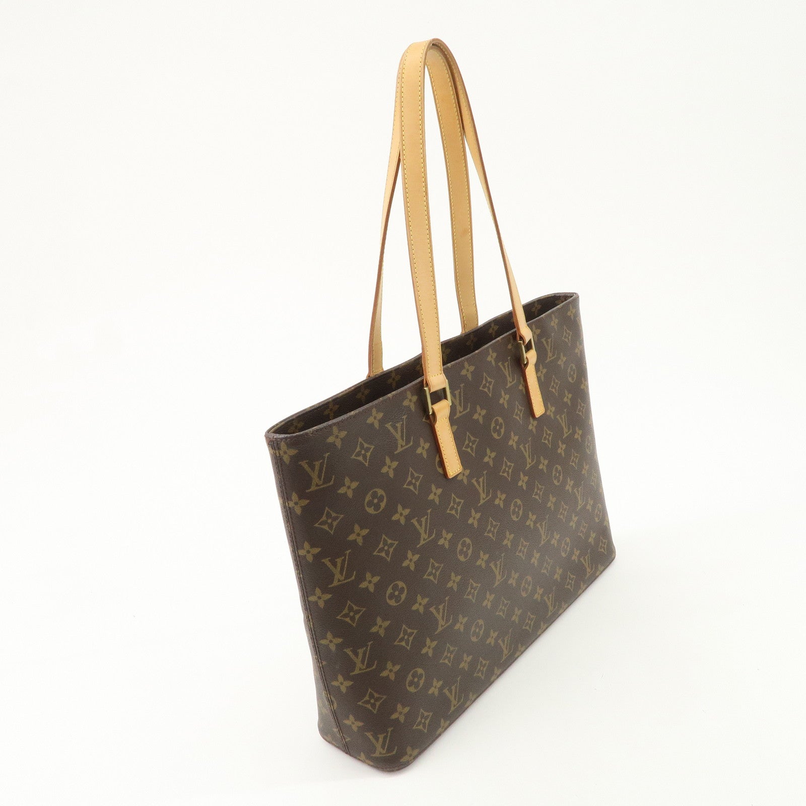 Louis Vuitton Monogram Luco Tote Bag Hand Bag Brown M51155 Used