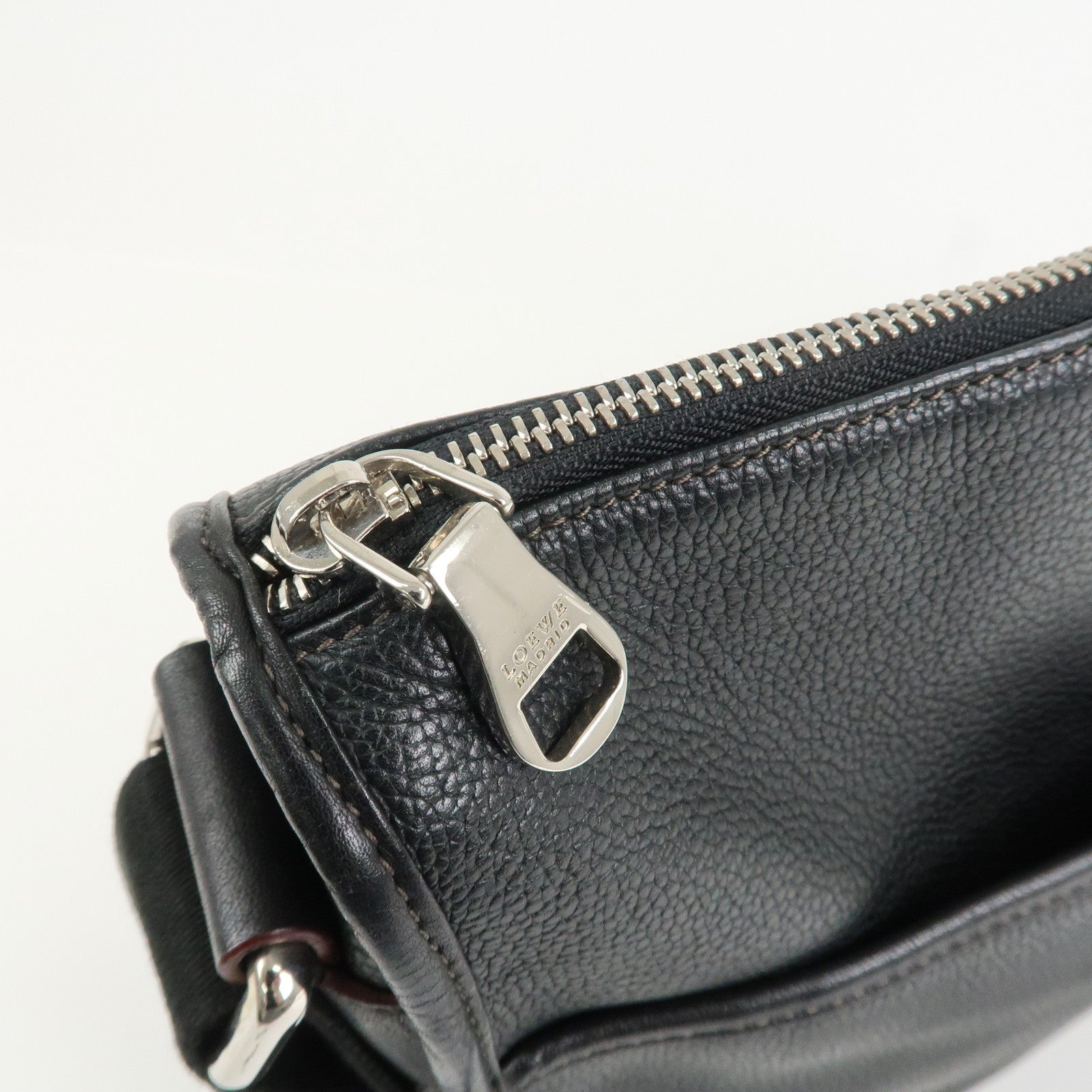 LOEWE Anagram Leather Shoulder Bag Crossbody Bag Black