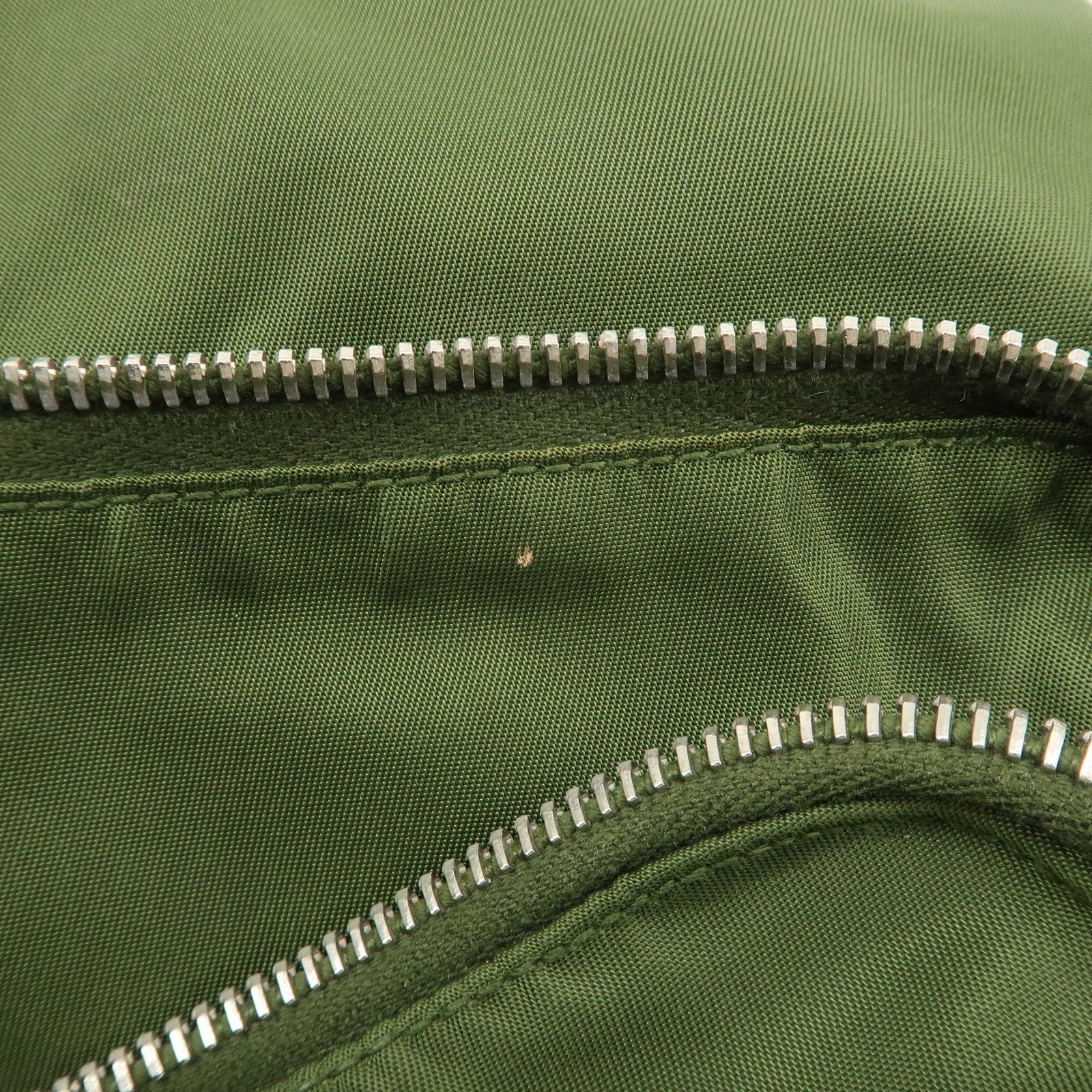 PRADA Triangle Logo Nylon Shoulder Bag Crossbody Bag Green Used