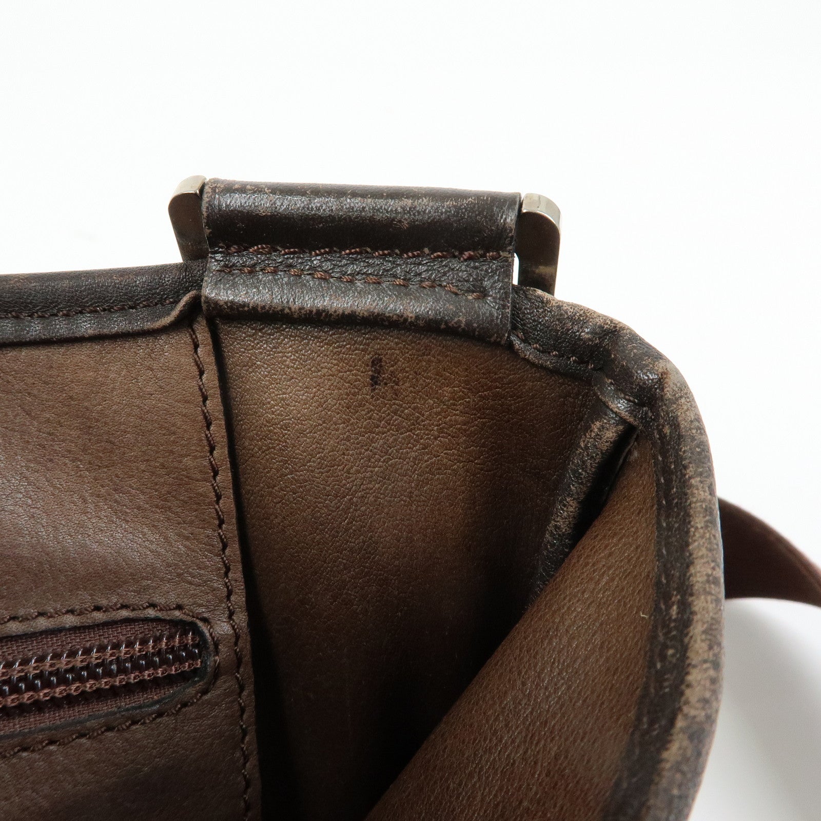 LOEWE Anagram Suede Leather Shoulder Bag Crossbody Bag Brown