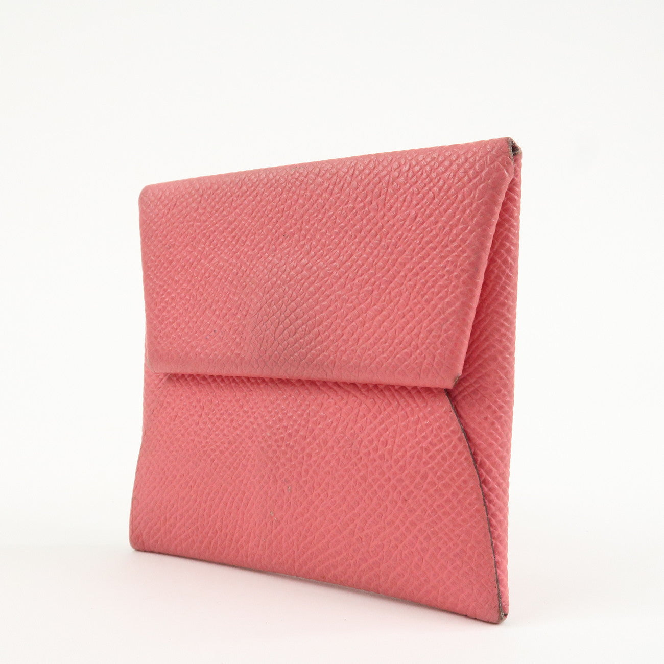 HERMES Bastia Epsom Leather Coin Case A Stamped Rose Azalee Used