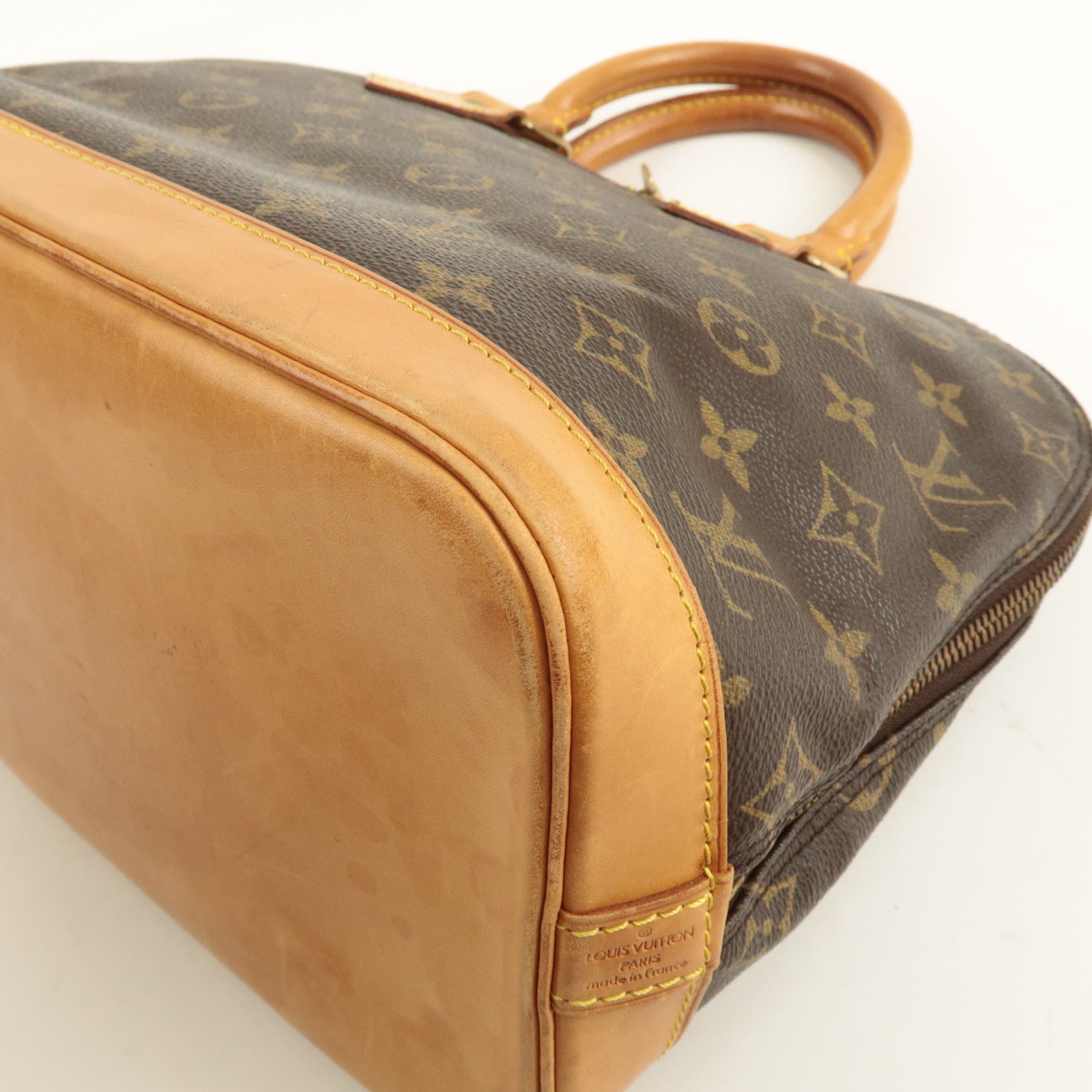 Louis Vuitton Monogram Alma Hand Bag Brown M51130 Used