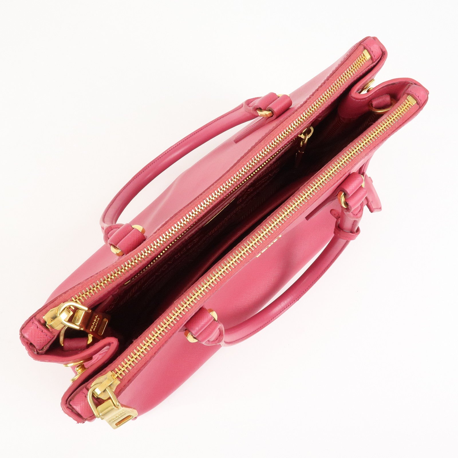 PRADA Saffiano Leather Galleria 2Way Hand Shoulder Bag Pink 1BA863