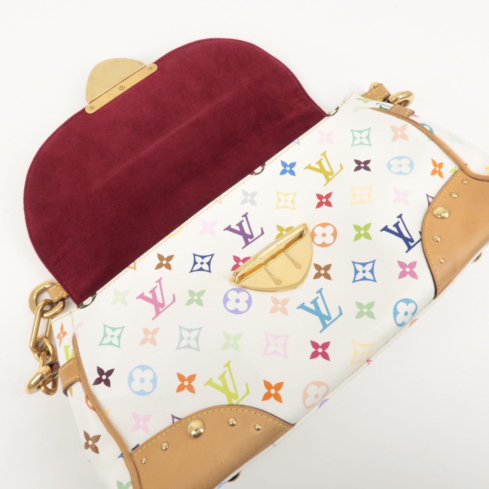 Louis Vuitton Monogram Beverly MM Shoulder Bag Blanc M40203 Used