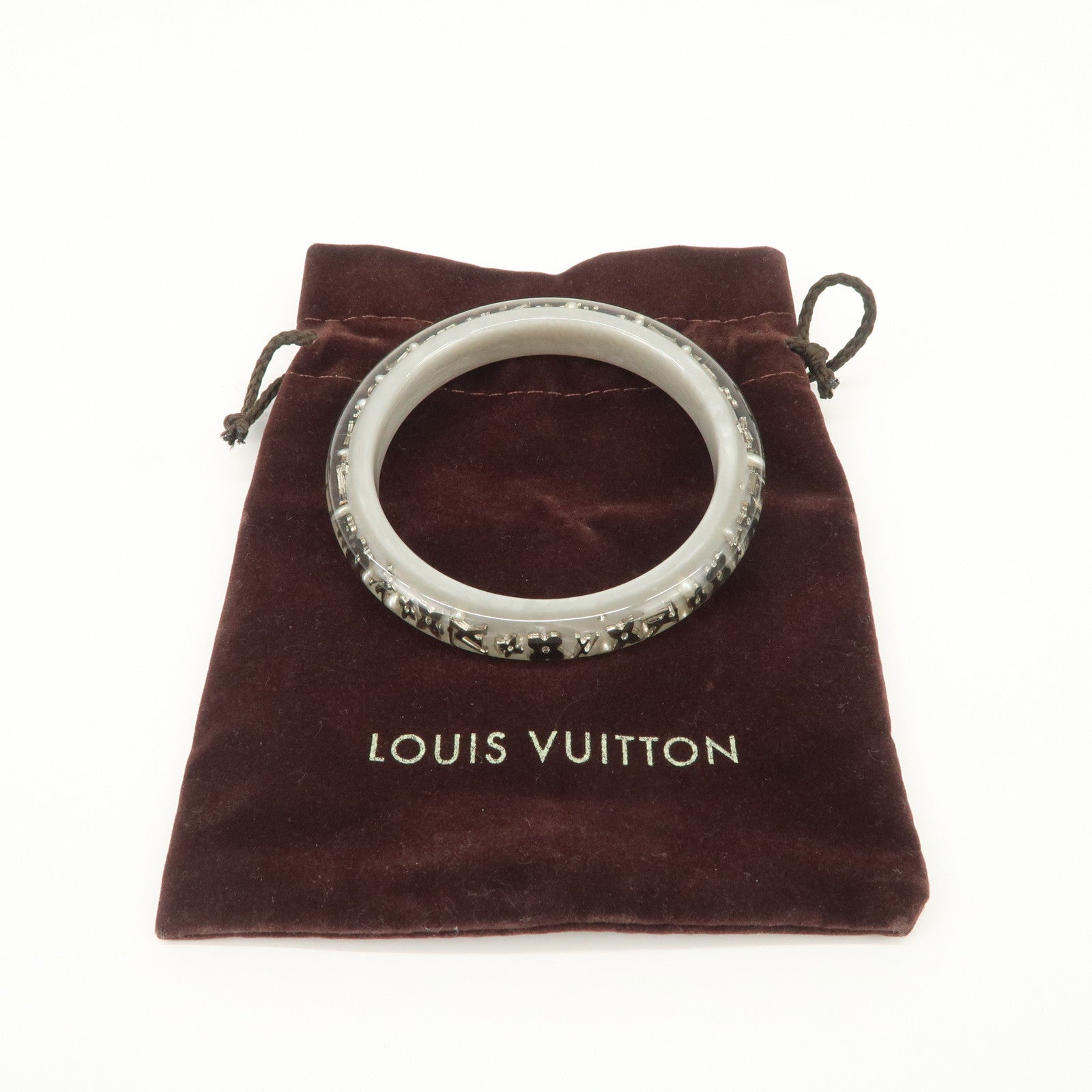 Louis Vuitton Bracelet Inclusion TPM Bangle Clear Silver M65867