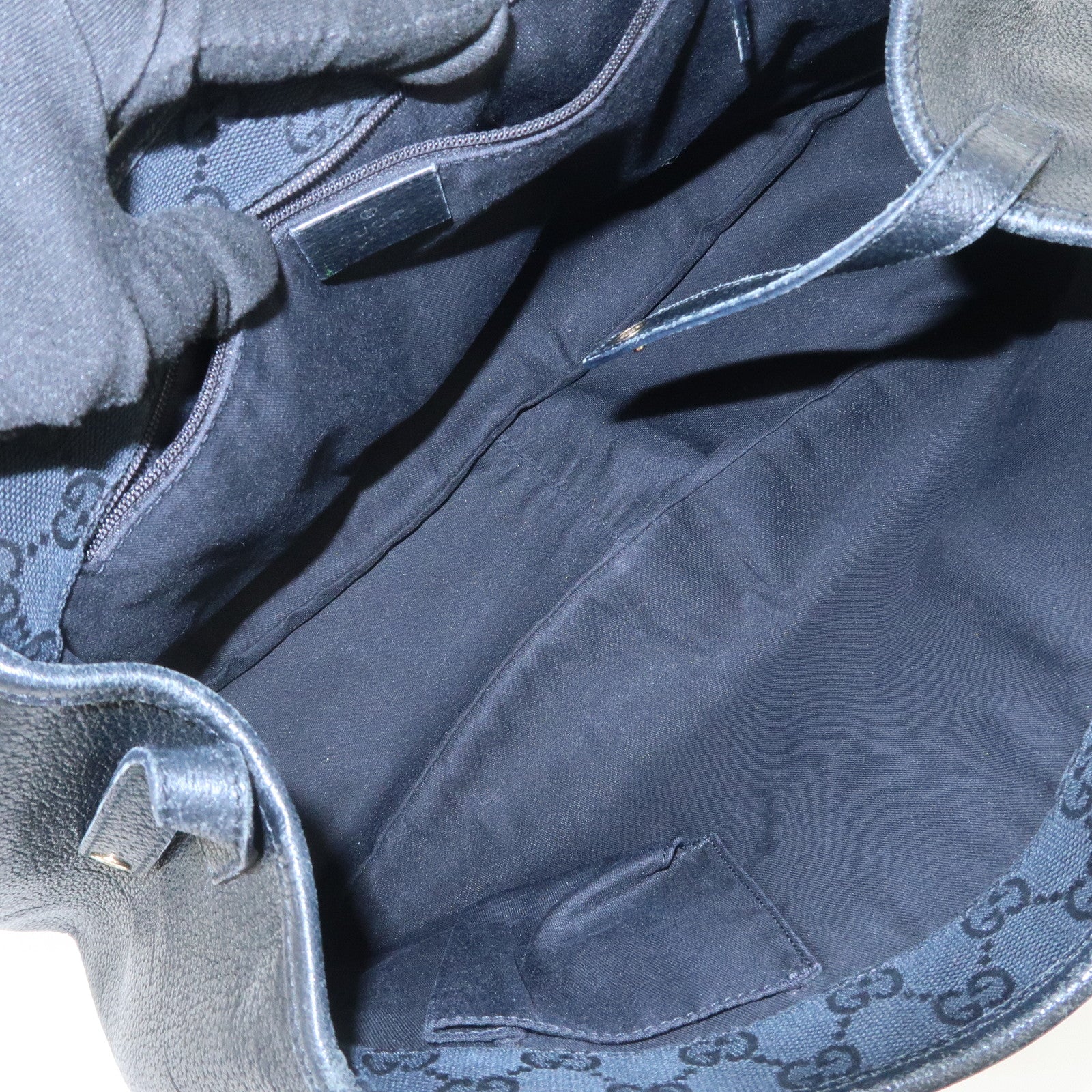 GUCCI Abbey Leather Tote Bag Hand Bag Black 130736