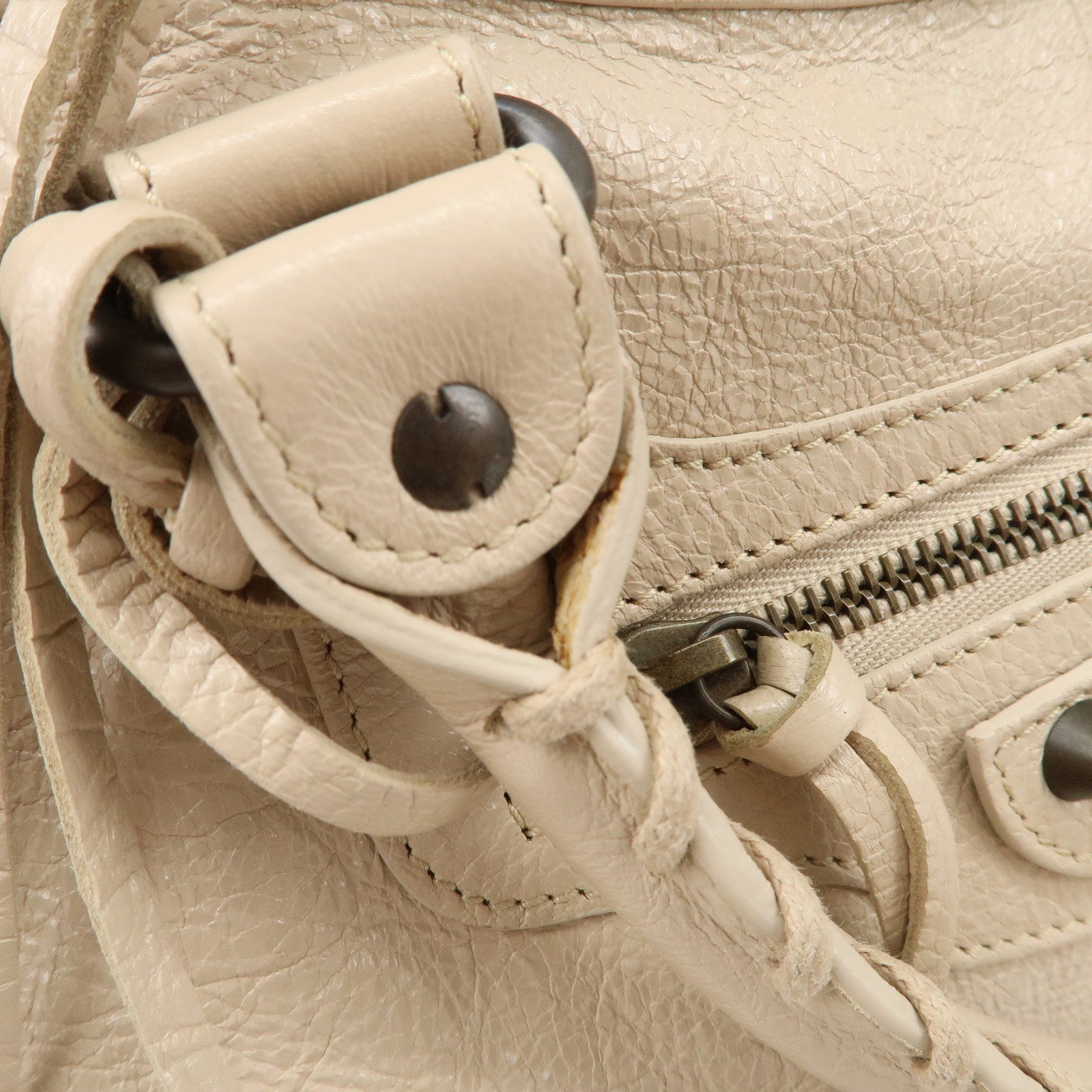 BALENCIAGA Classic City Leather 2Way Bag Shoulder Bag Beige 505550 Used