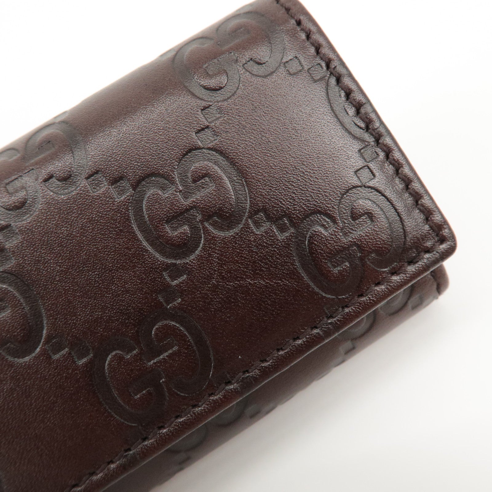 GUCCI Guccissima Leather 6 Rings Key Case Key Holder Brown 138093 Used