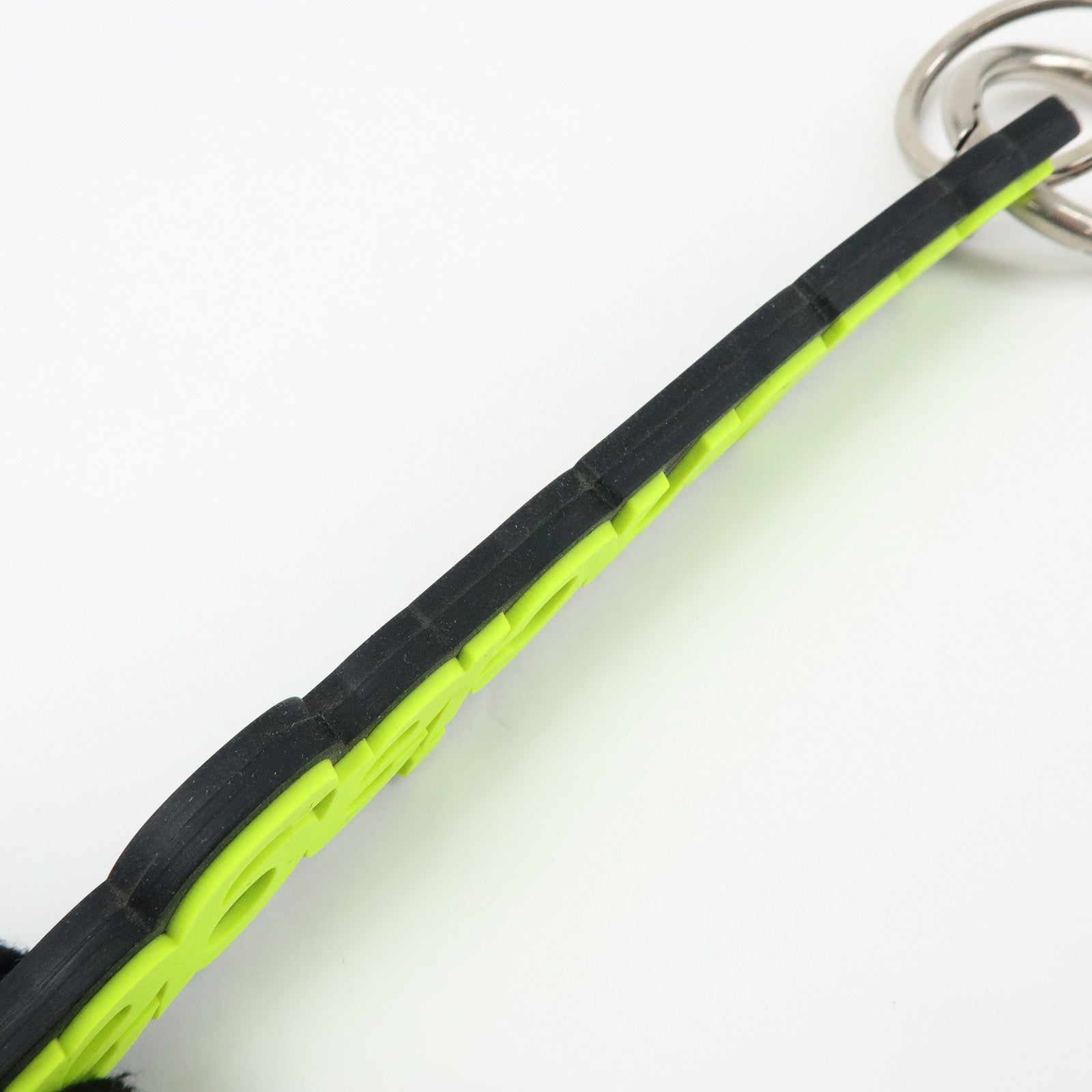 BALENCIAGA Logo Rubber Bag Charm Key Holder Green