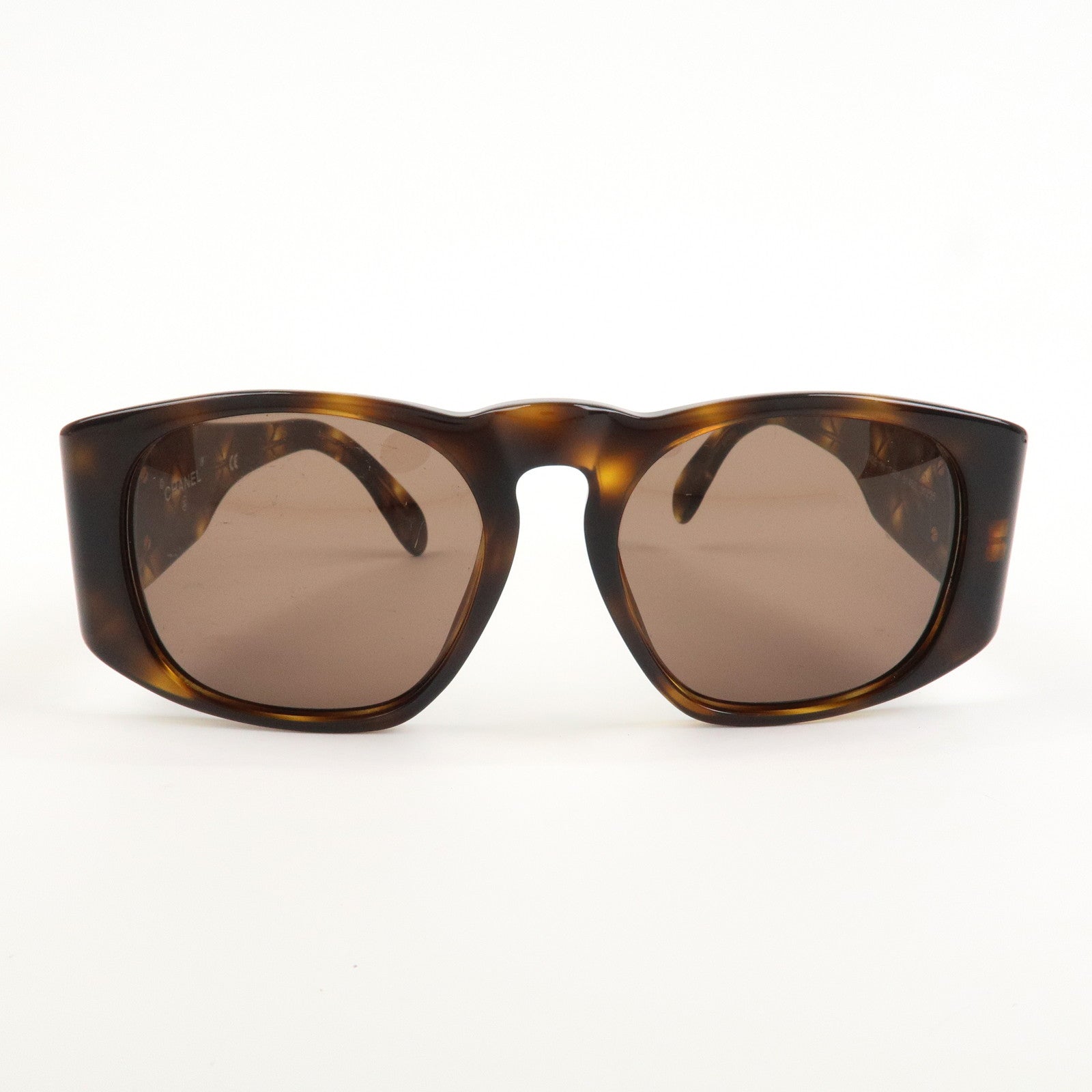 CHANEL COCO Mark Plastic Sunglasses Tortoiseshell Brown