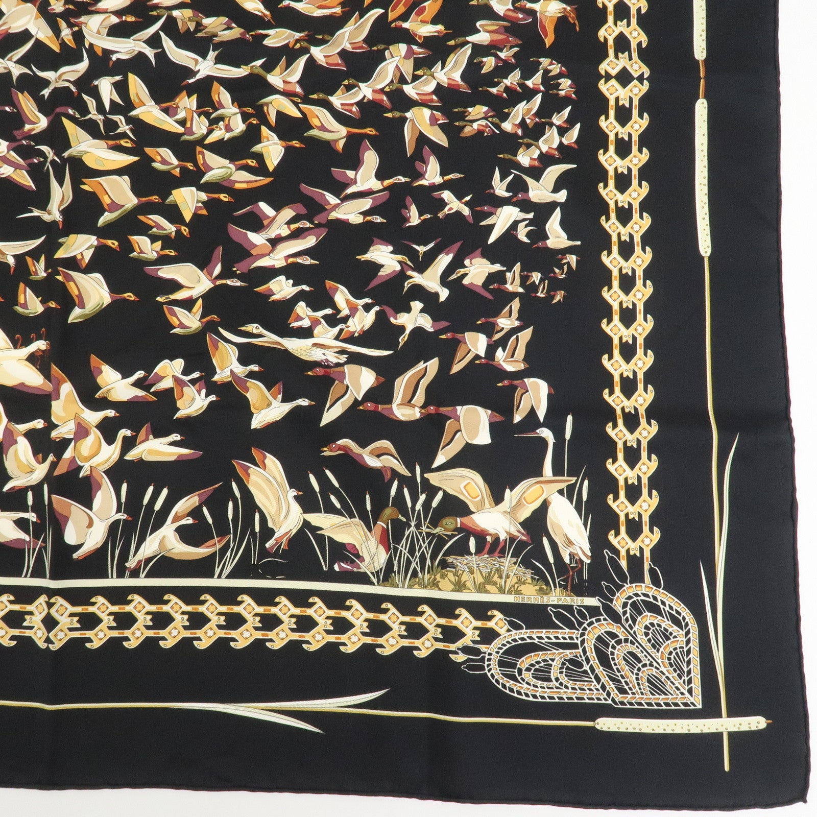HERMES  Carre 90 Silk 100% Scarf LIBRES COMME L'AIR Bird Print