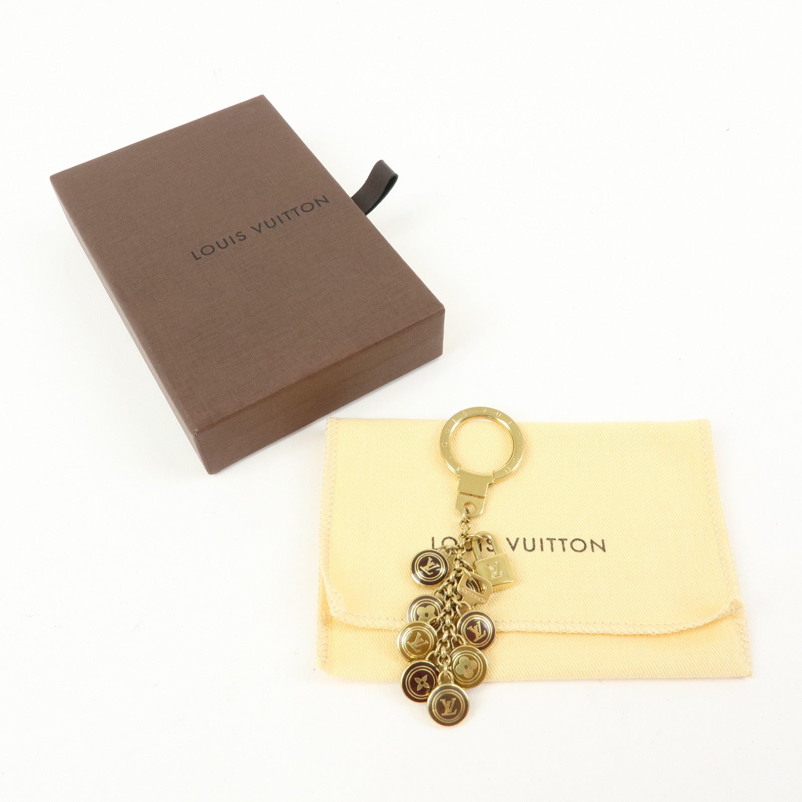 Louis Vuitton Porte Cles Pastilles Bag Charm Gold Brown M65387