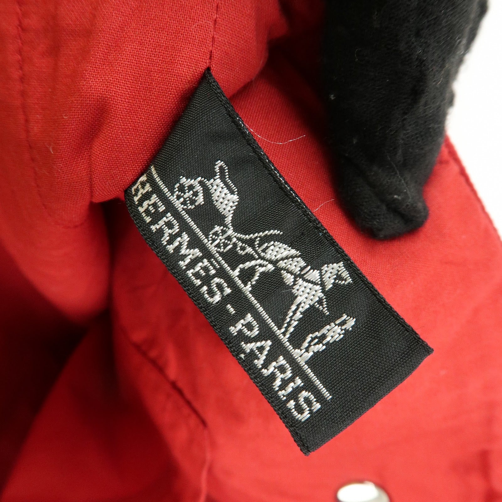 HERMES Amedaba GM Canvas Leather Tote Bag Hand Bag Red