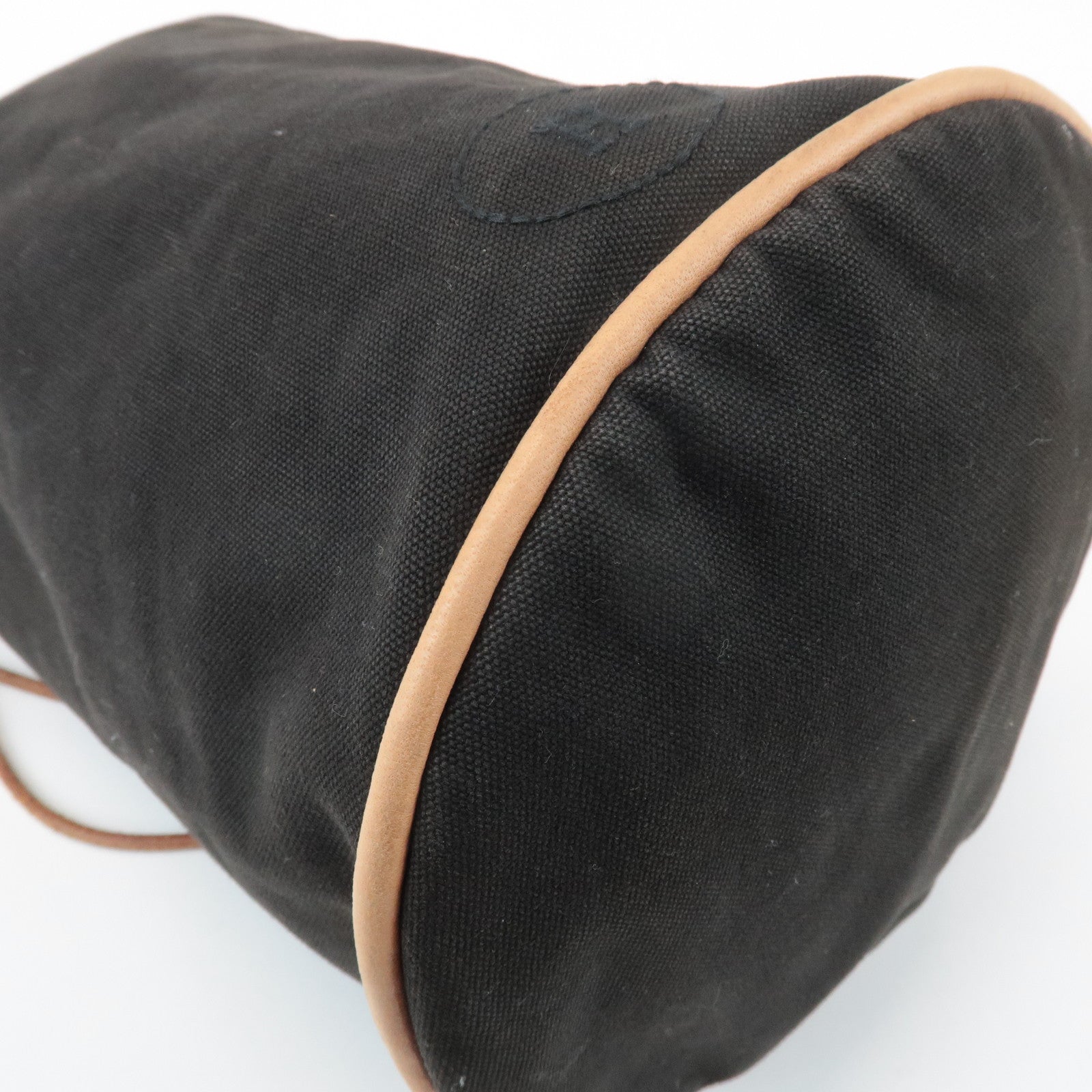 HERMES Canvas Leather Porochon Mimil PM Shoulder Bag Brown Used