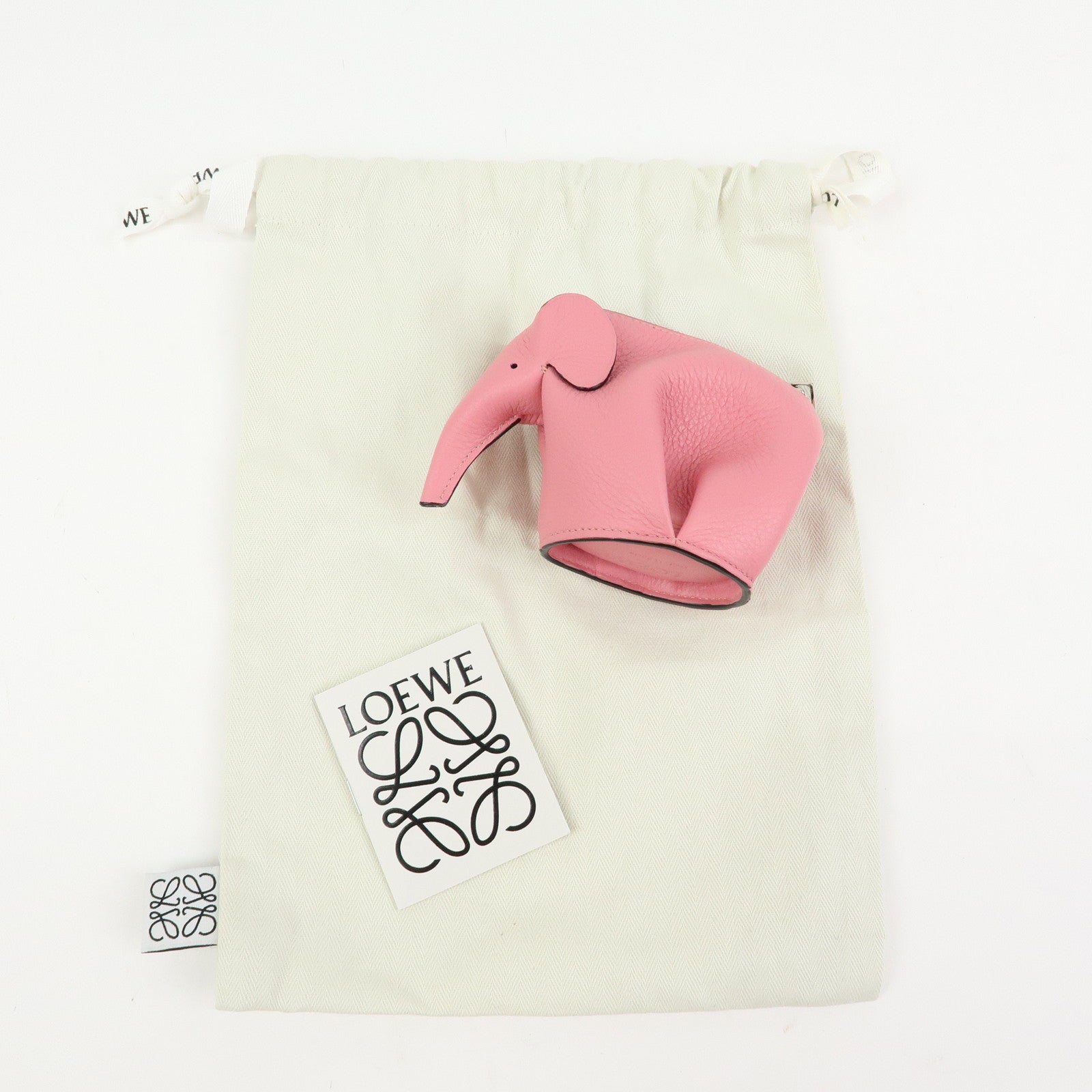 LOEWE Calf Leather Elephant Coin Case Coin Purse Coin Bag Pink